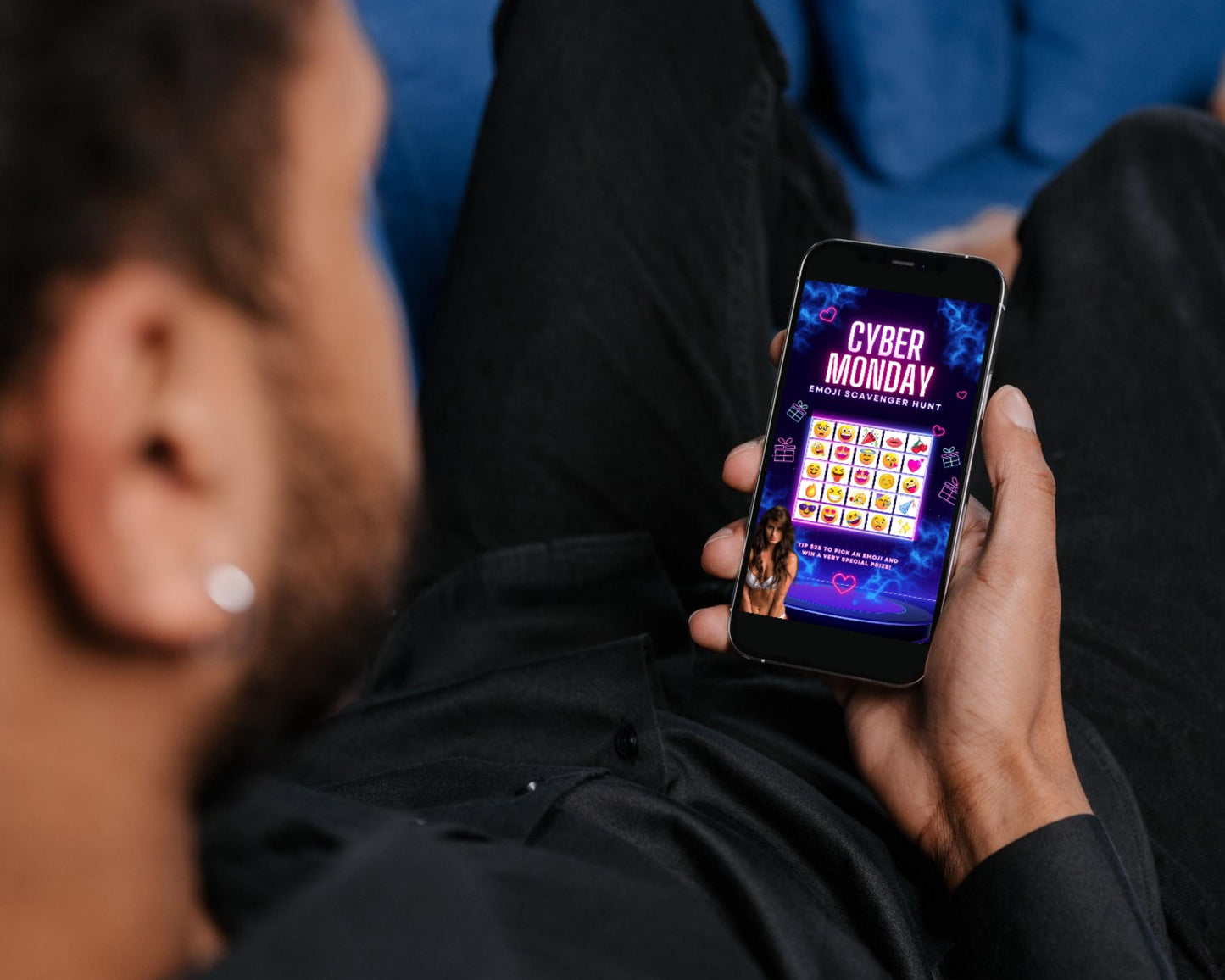 ONLYFANS Cyber Monday Tipping game Emoji Scavenger Hunt| Tip Game Onlyfans Idea Canva Templates, OF, Fansly Snapchat, camgirls, creators