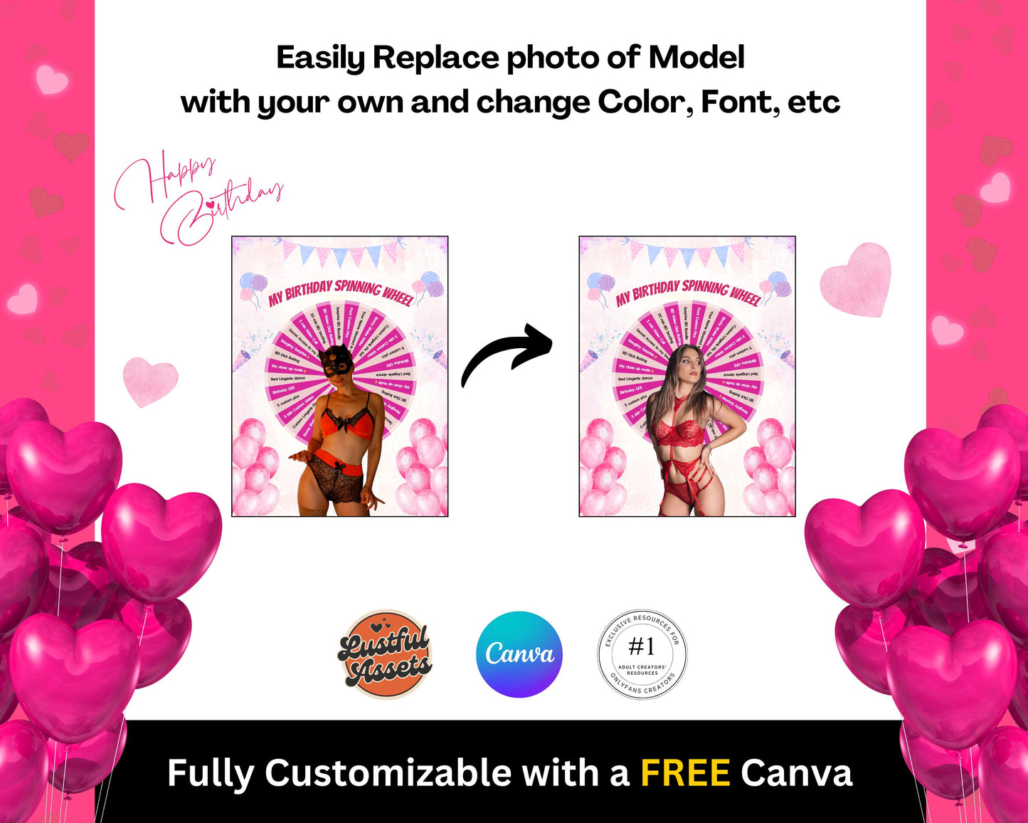 ONLYFANS Birthday Spin The Wheel Tip Game Template| Only fans Promo Graphic Tipping game idea Templates, Camgirls, Fansly Snapchat Marketing