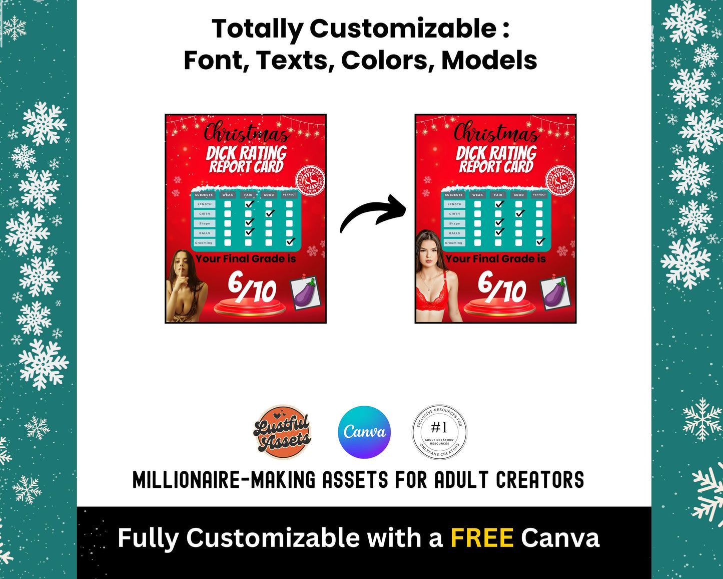 ONLYFANS Christmas Dick Rating Bundle| Onlyfans games, Holiday, December Templates, Dick rating Card Tip game, Camgirls, OF, Fansly Snap