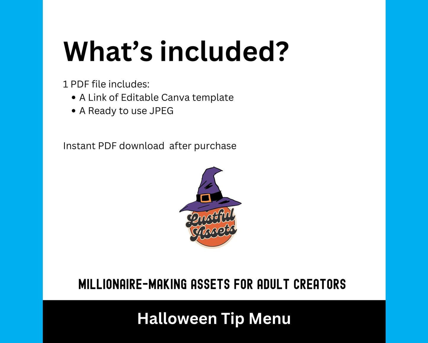 Halloween Tip Menu for OnlyFans & Fansly | Editable Canva Template | Spooky Digital Tipping Guide for Content Creators | custom menu