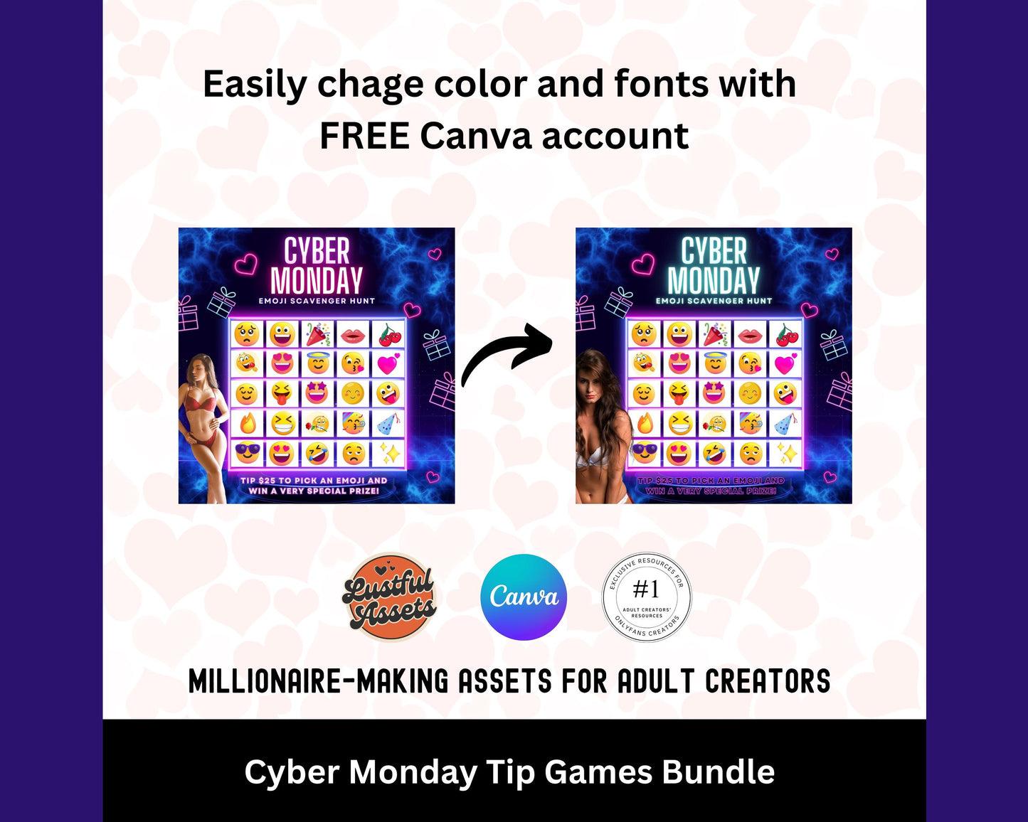 ONLYFANS Cyber Monday Tipping game Bundle| Tip Game Onlyfans Idea Canva Templates, OF, Fansly Snapchat, camgirls, creators Black Friday