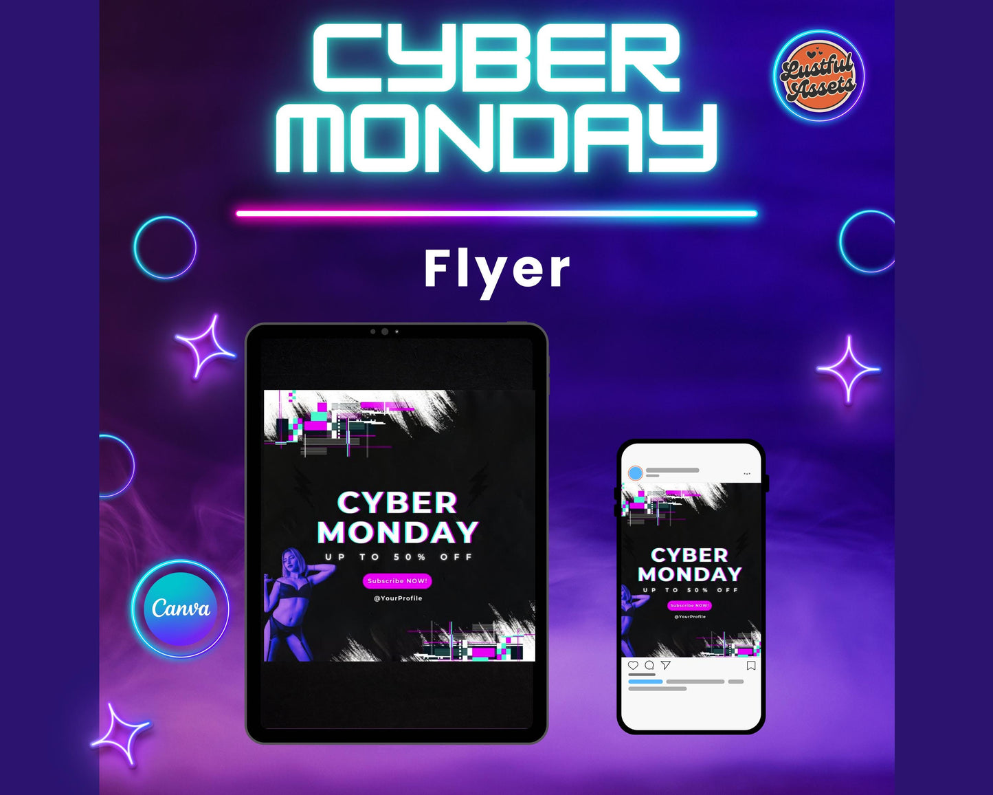 ONLYFANS Cyber Monday Flyer | Onlyfans post Ideas Templates, OF, Fansly Snapchat, camgirls, Content creators Bundle idea cyber Monday
