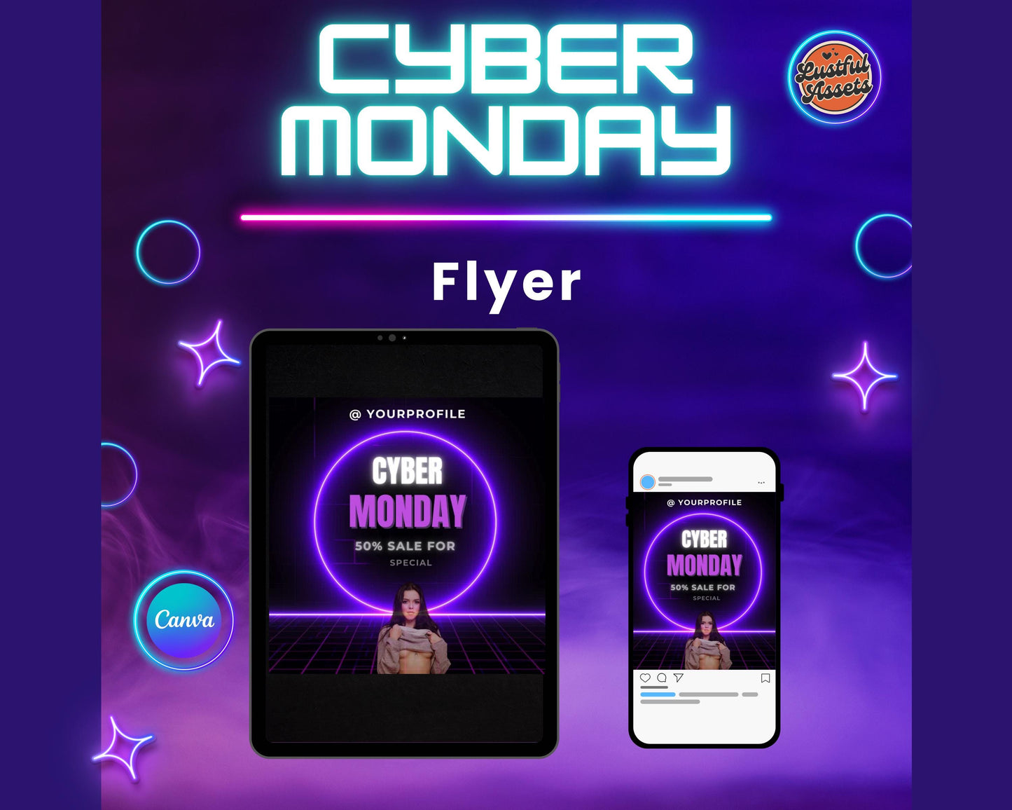 ONLYFANS Cyber Monday Flyer| Onlyfans post Idea Templates, OF, Fansly Snapchat, camgirls, Content creators Bundle idea cyber Monday