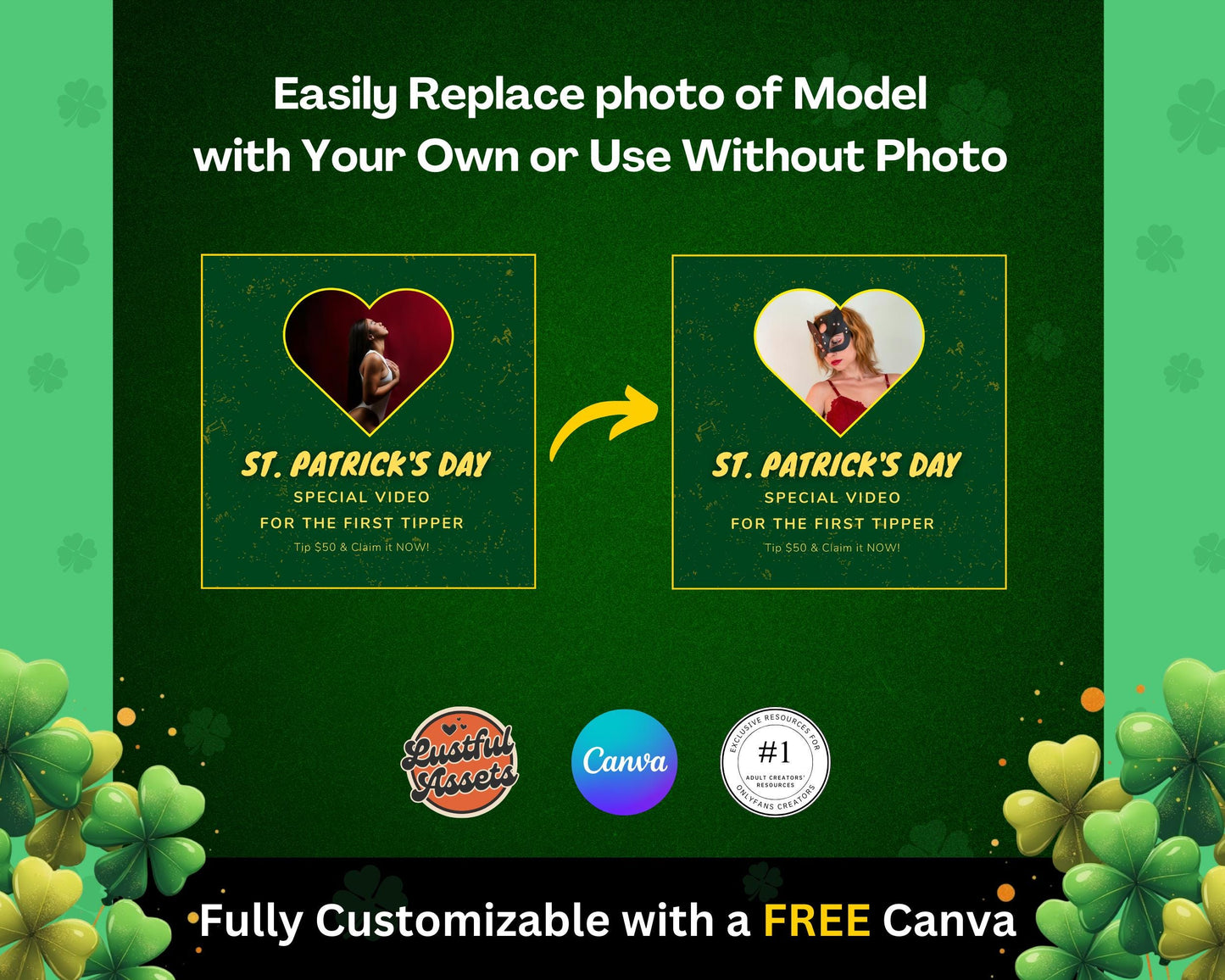 ONLYFANS March Tip Game Campaign Flyer| Only fans promo Tipping game idea, St Patricks Templates bundle, Content, Camgirls, Fansly Snapchat