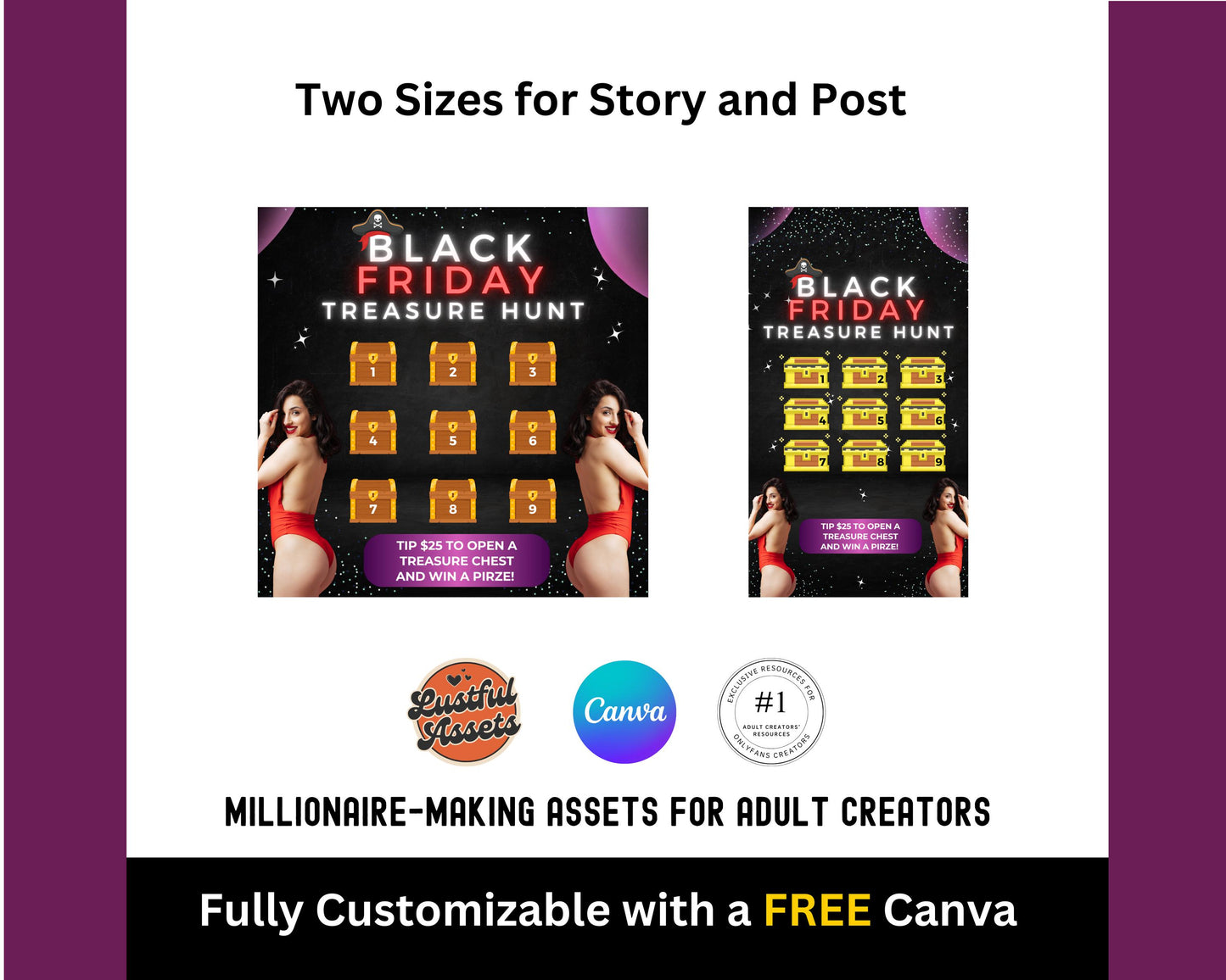 ONLYFANS Black Friday Tipping game, Treasure Hunt| Onlyfans Tip Game Idea Templates, OF, Fansly Snap, camgirls, Content creators Bundle