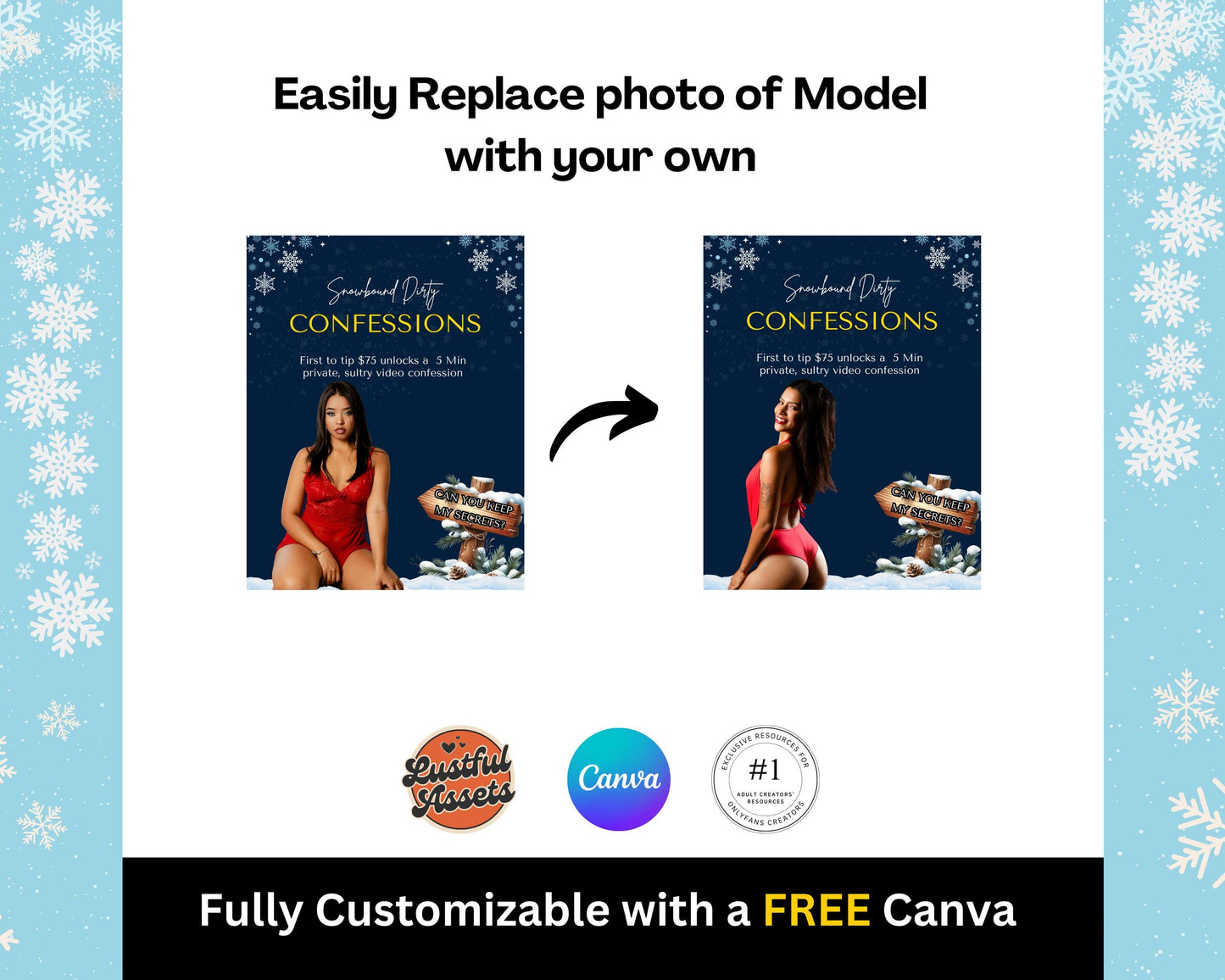 ONLYFANS First to Tip Campaign Bundle | OnlyfansTipping winter Themed Flyers Menu Game, Promo Canva Creators camgirls, OF Fansly Snapchat