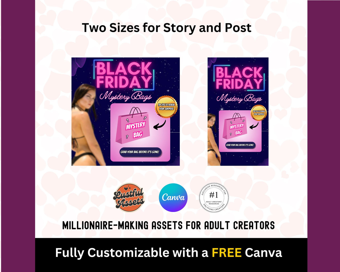 ONLYFANS Black Friday Tipping game, Mystery Bag | Onlyfans Tip Game Idea Templates, OF, Fansly Snapchat, camgirls, Content creators Bundle