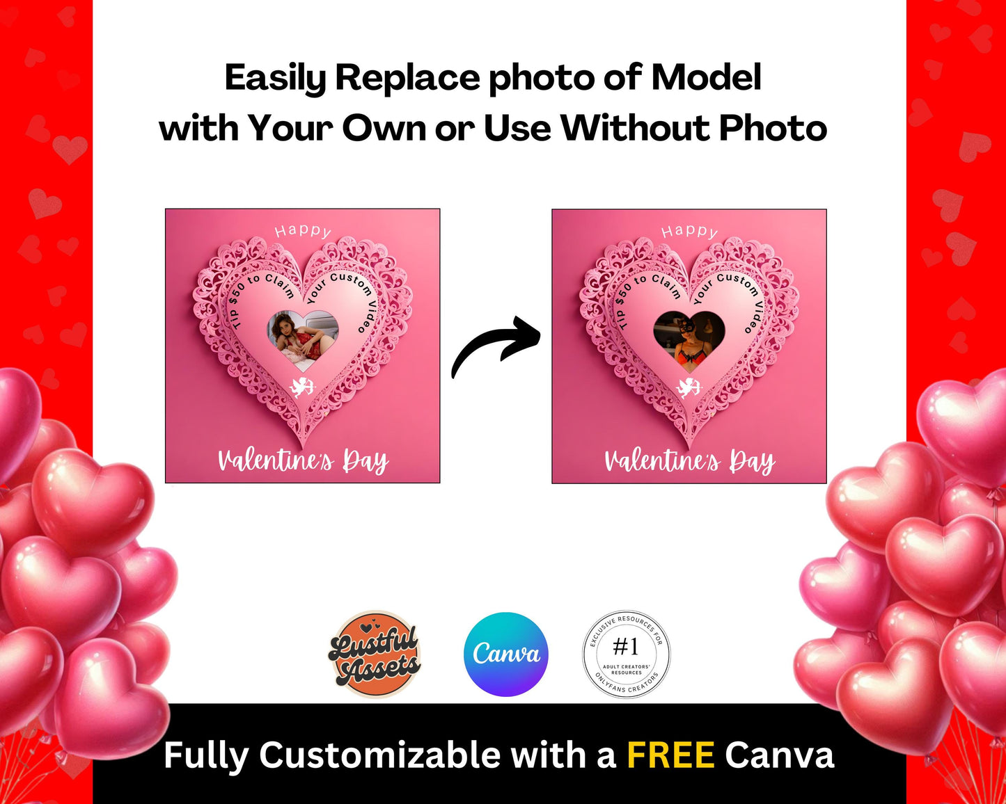 ONLYFANS Valentine's Tip Game Campaign Flyers February| Onlyfans Tipping, Templates bundle, promo Content for Camgirls, Fansly Snap OF