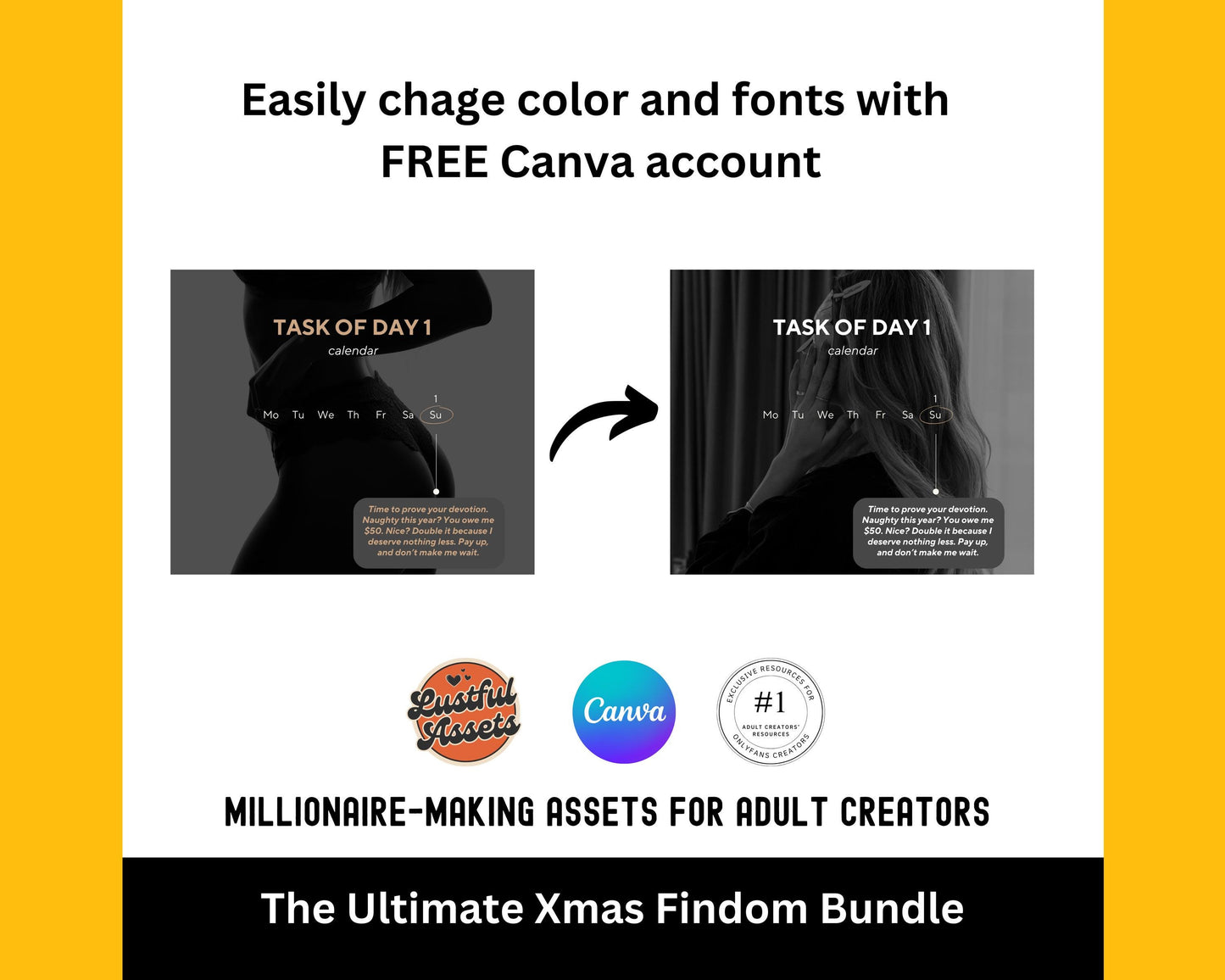 ONLYFANS Findom Christmas Games Bundle | Onlyfans Financial Domination Calendar for Onlyfans, Findom Game, Canva, camgirls, OF, Fansly Snap