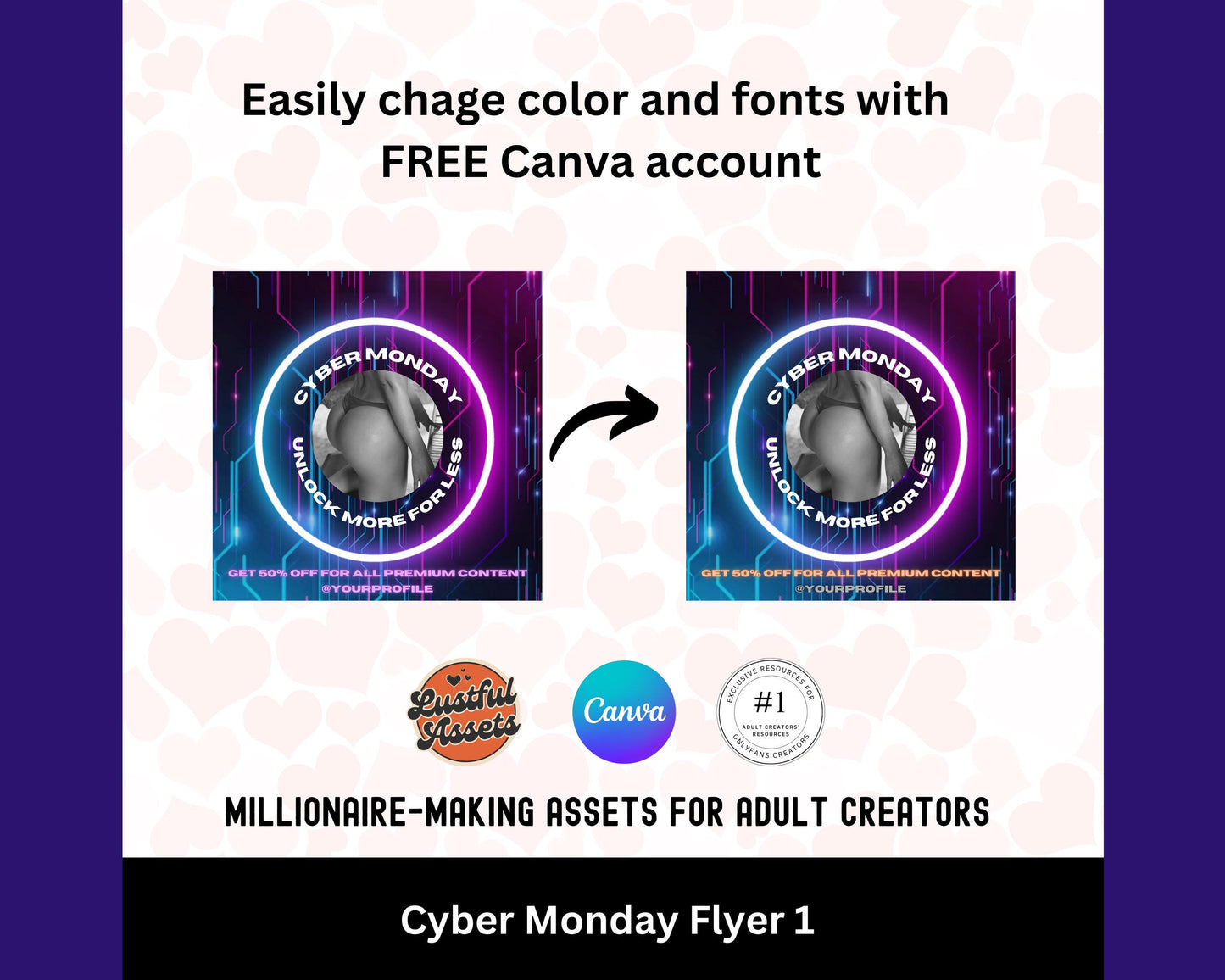 ONLYFANS Cyber Monday Flyer | Onlyfans post Ideas Templates, OF, Fansly Snapchat, camgirls, Content creators Bundle idea cyber Monday