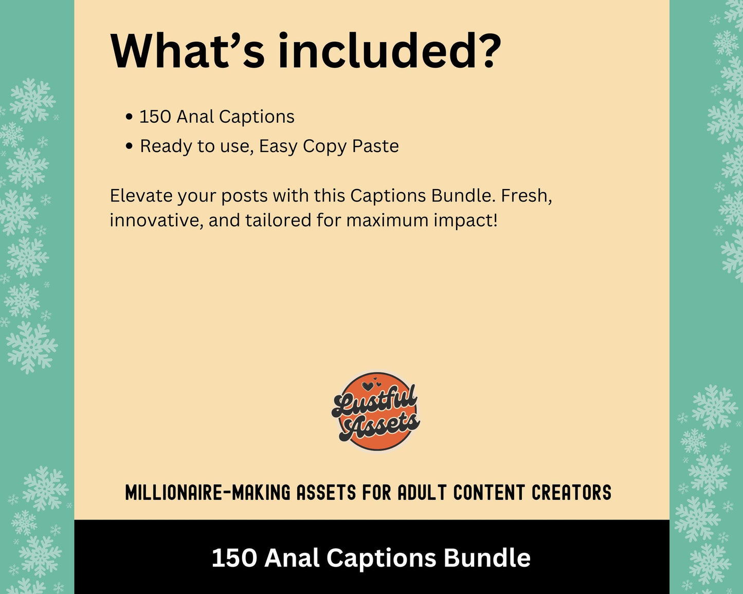 ONLYFANS Anal sex Captions Bundle, Ass | Perfect for Posts, Only Fans PPV & Mass Messages ideas, Scripts, camgirls, Fansly Snap OF Template