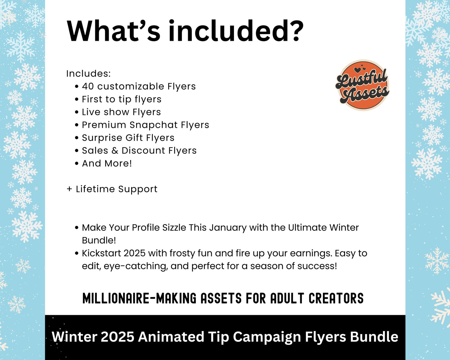ONLYFANS Tip Campaign Animated Flyers Bundle | Onlyfans Winter Tip Game, Tipping Theme Canva Creators camgirls, OF Fansly Snap Template