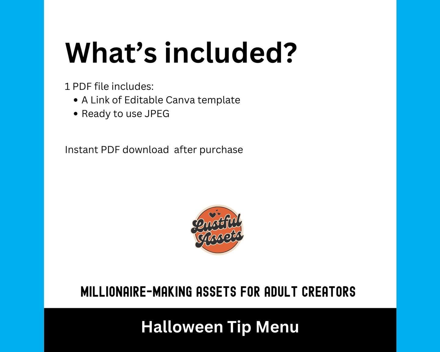 ONLYFANS Halloween Tip Menu | Editable Canva Tipping Template for Creators, Digital Camgirl & Fansly OF Tip Menu