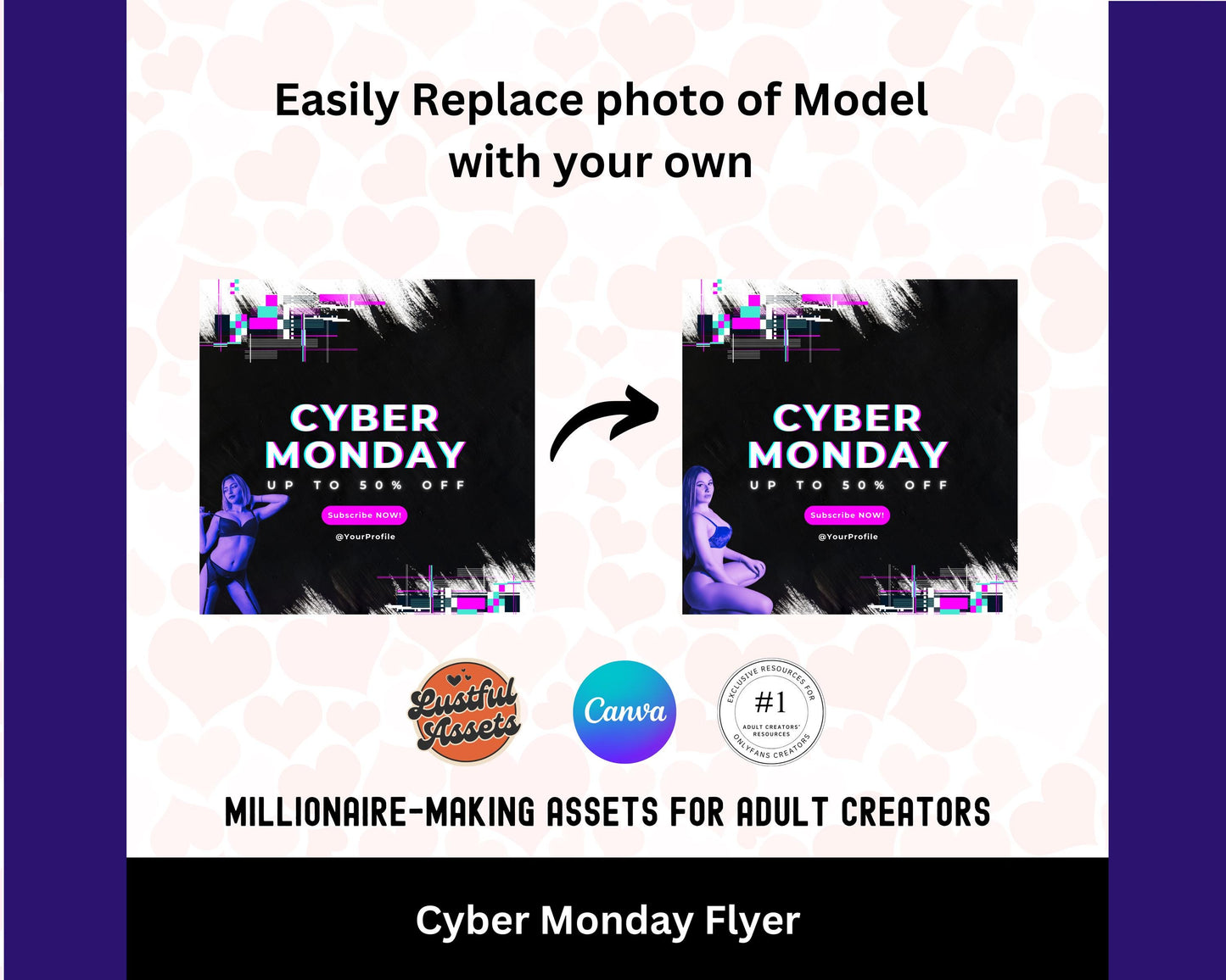 ONLYFANS Cyber Monday Flyer | Onlyfans post Ideas Templates, OF, Fansly Snapchat, camgirls, Content creators Bundle idea cyber Monday