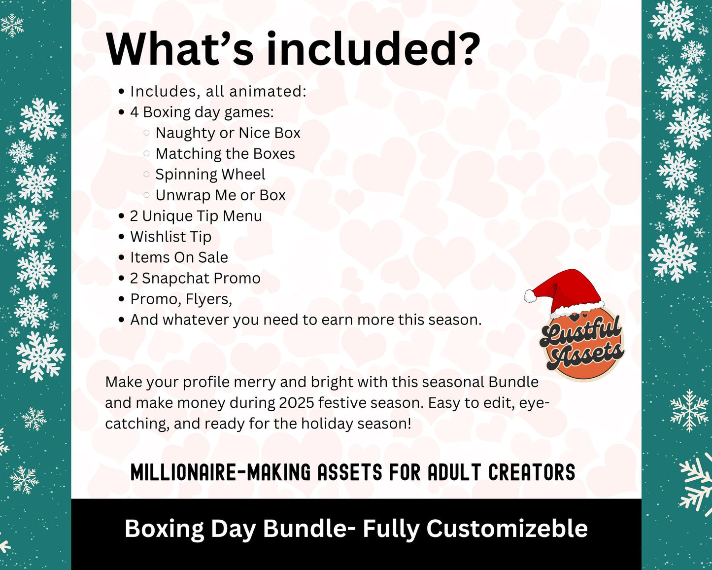 ONLYFANS Boxing Day Templates| Onlyfans Games boxing day, OnlyFans Sales, Promo Ideas kit, Canva Creators camgirls, OF Fansly Snap Template