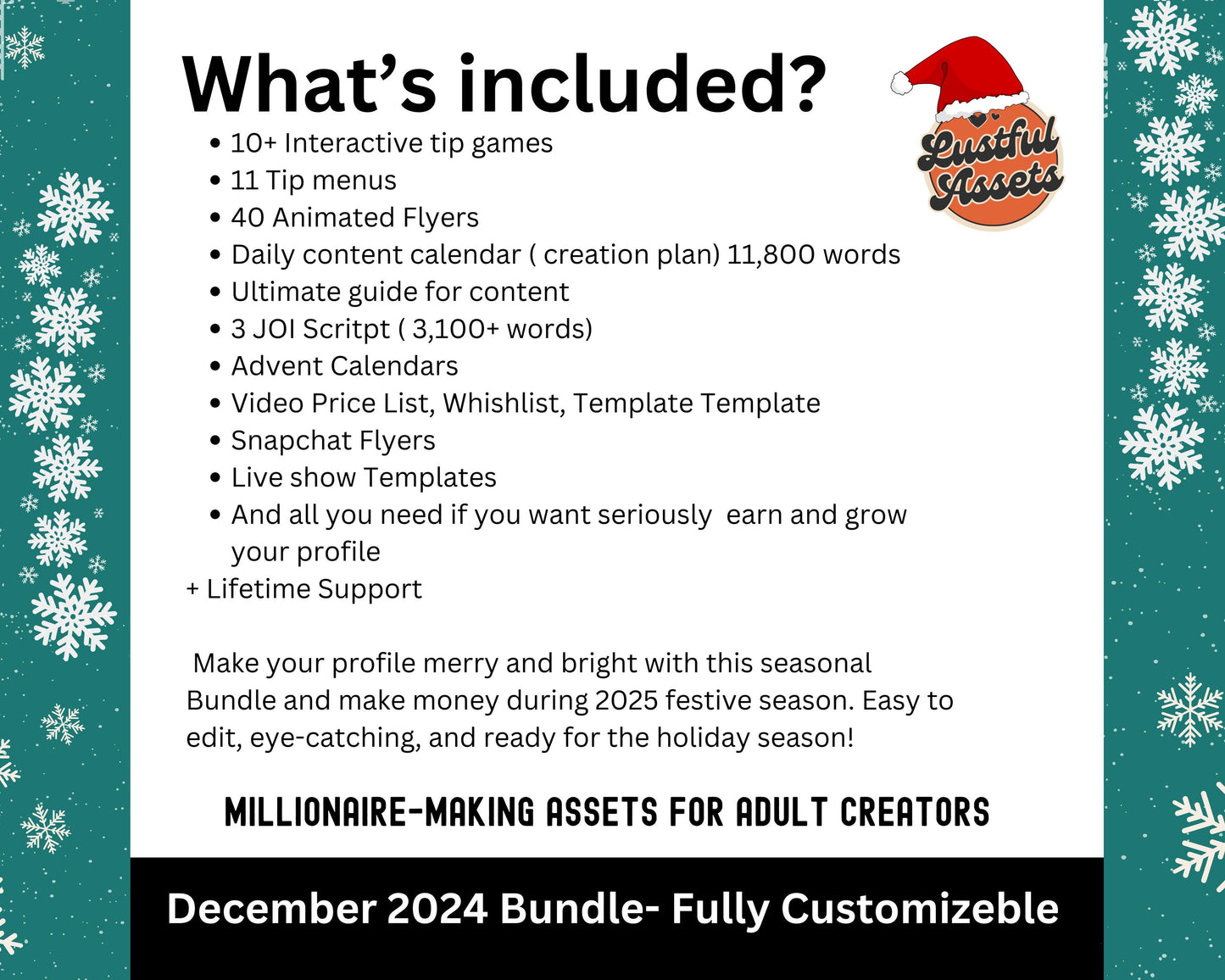 ONLYFANS December Themed Templates| Onlyfans Holiday Ideas kit, Christmas Game Theme Canva Creators camgirls, OF Fansly Snap Template Script