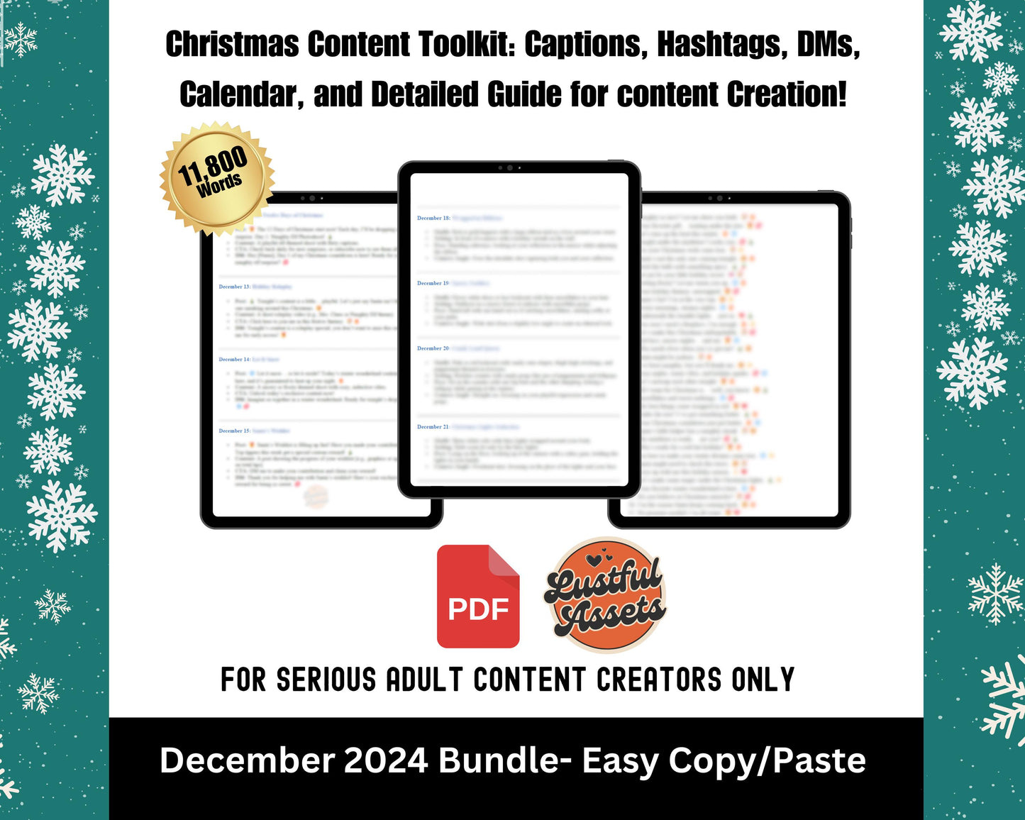 ONLYFANS December Themed Templates| Onlyfans Holiday Ideas kit, Christmas Game Theme Canva Creators camgirls, OF Fansly Snap Template Script