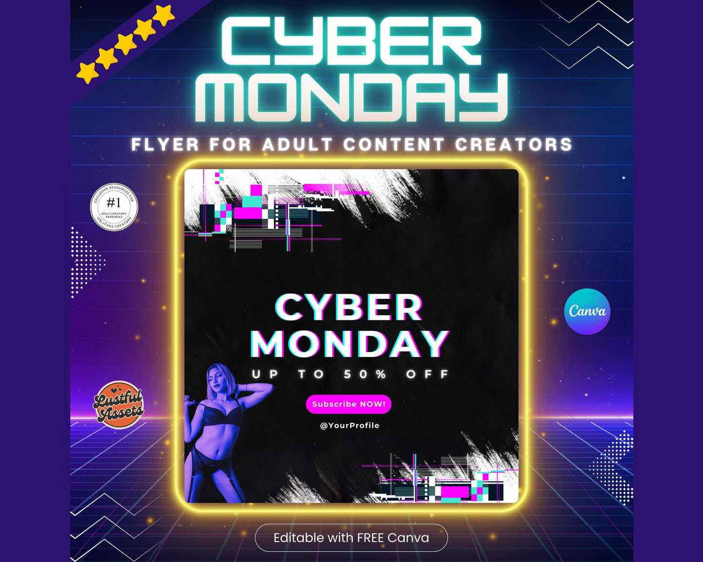 ONLYFANS Cyber Monday Flyer | Onlyfans post Ideas Templates, OF, Fansly Snapchat, camgirls, Content creators Bundle idea cyber Monday