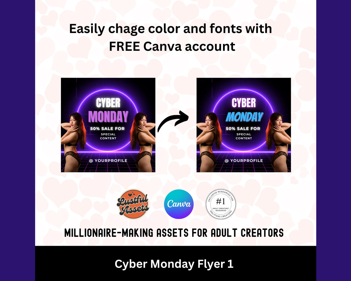 ONLYFANS Cyber Monday Flyer| Onlyfans post Idea Templates, OF, Fansly Snapchat, camgirls, Content creators Bundle idea cyber Monday