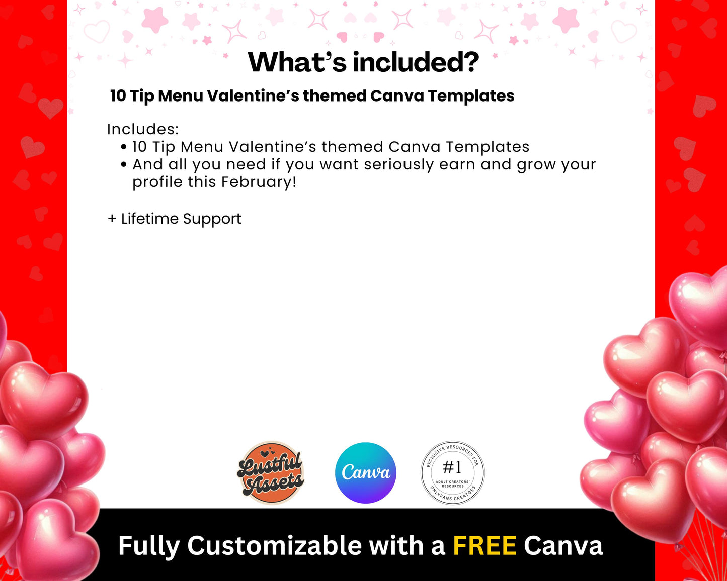 ONLYFANS Valentine's Tip Menu Bundle | Onlyfans Valentine Theme, February Templates bundle, Valentine Content, Camgirls, Fansly Snap