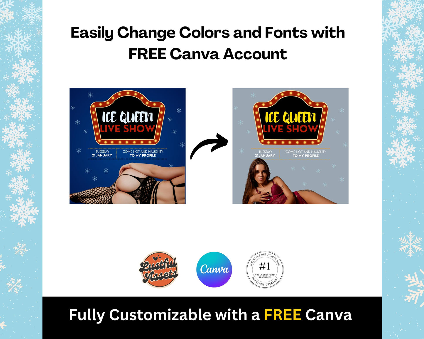 ONLYFANS Tip Campaign Animated Flyers Bundle | Onlyfans Winter Tip Game, Tipping Theme Canva Creators camgirls, OF Fansly Snap Template