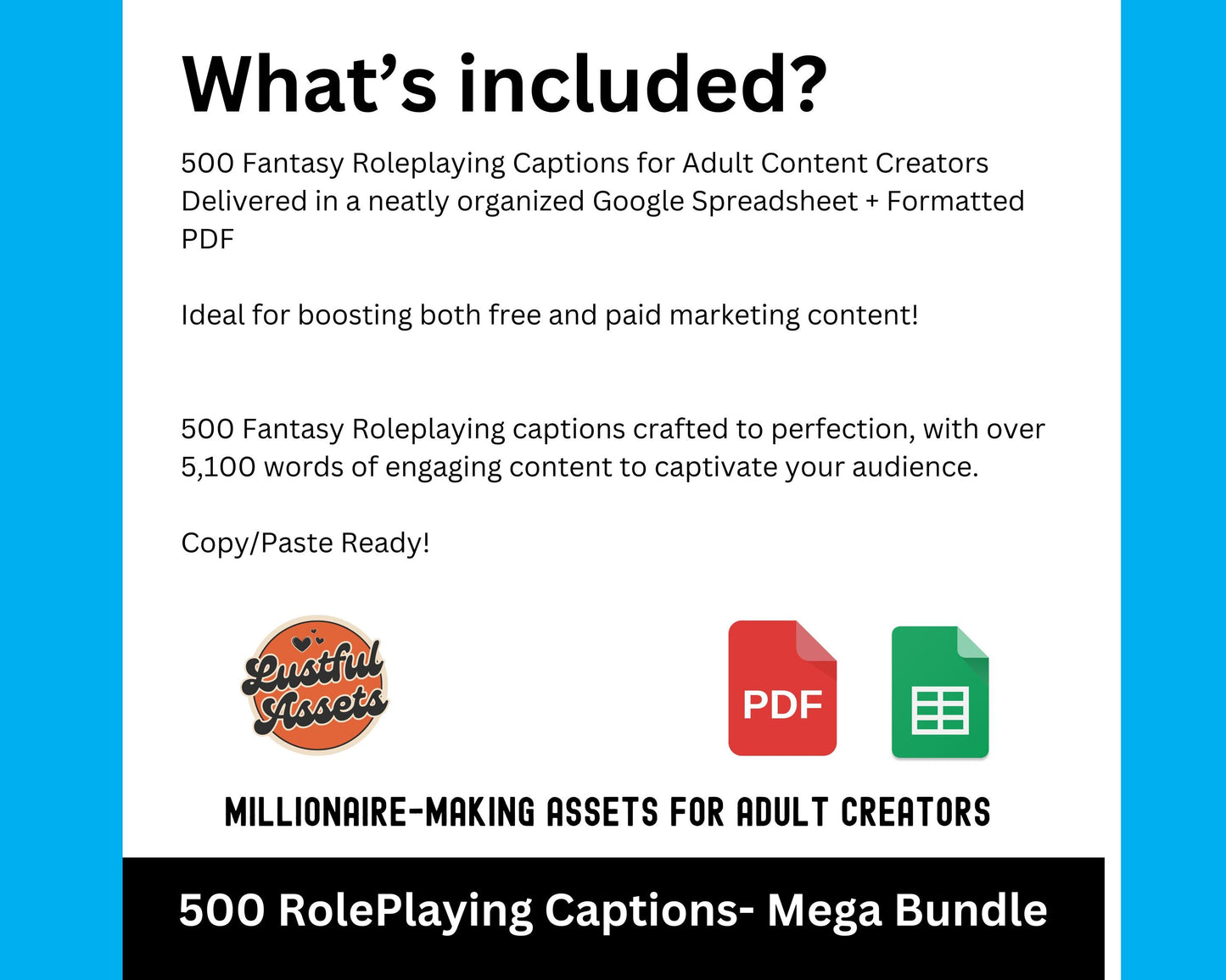 Onlyfans 500 Roleplaying Captions Bundle| Sexy fantasy niche Adult Content Creators DM, Camgirls Fansly, OF, Twitch Snapchat, Marketing