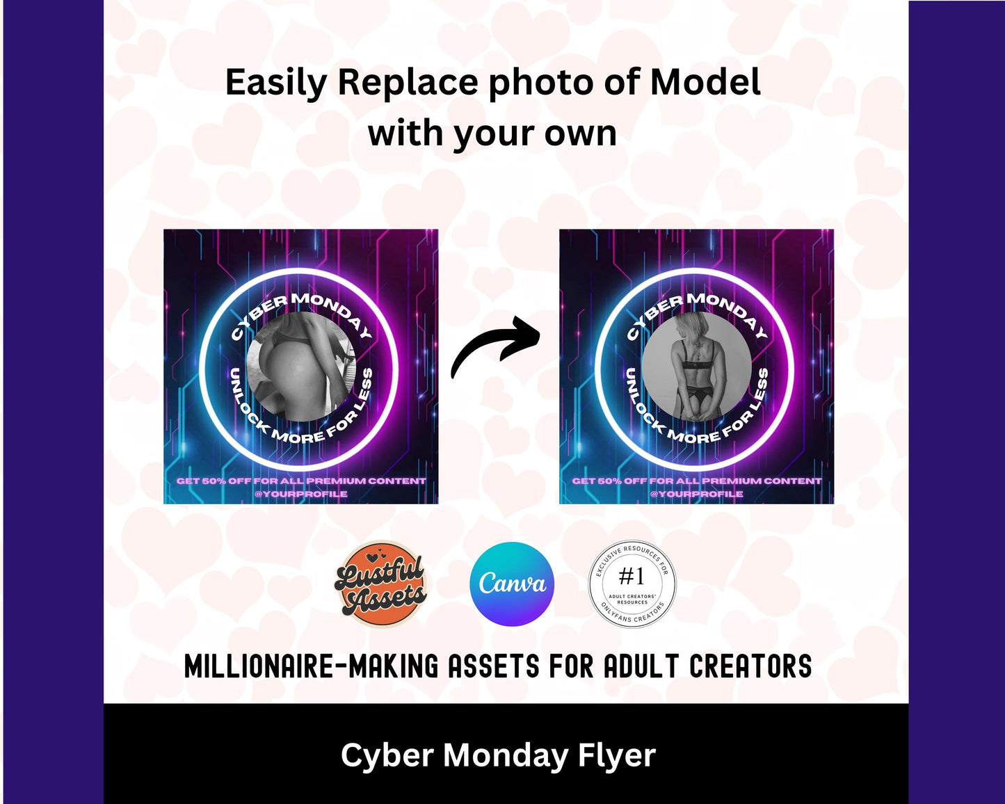 ONLYFANS Cyber Monday Flyer | Onlyfans post Ideas Templates, OF, Fansly Snapchat, camgirls, Content creators Bundle idea cyber Monday