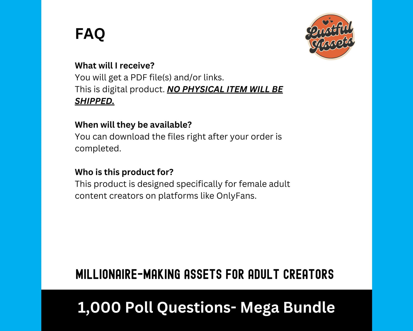 Onlyfans 1000 Poll Questions Bundle| Mega Adult Content Creators DM, Camgirls Fansly Users, OF ideas, Twitch & Snapchat, Marketing Post