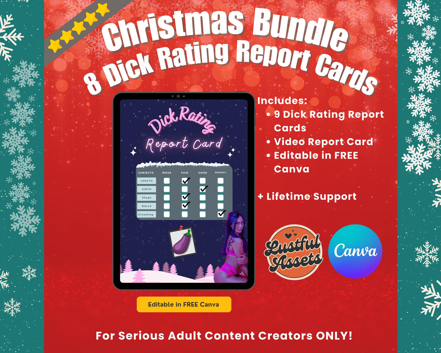 ONLYFANS Christmas Dick Rating Bundle| Onlyfans games, Holiday, December Templates, Dick rating Card Tip game, Camgirls, OF, Fansly Snap