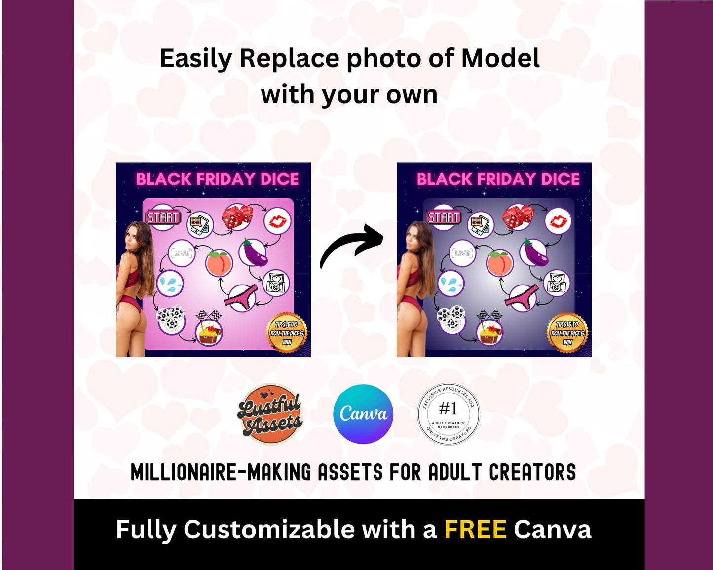 ONLYFANS Black Friday Tipping game, Dice | Onlyfans Tip Game Idea Templates, OF, Fansly Snapchat, camgirls, Content creators Bundle Theme