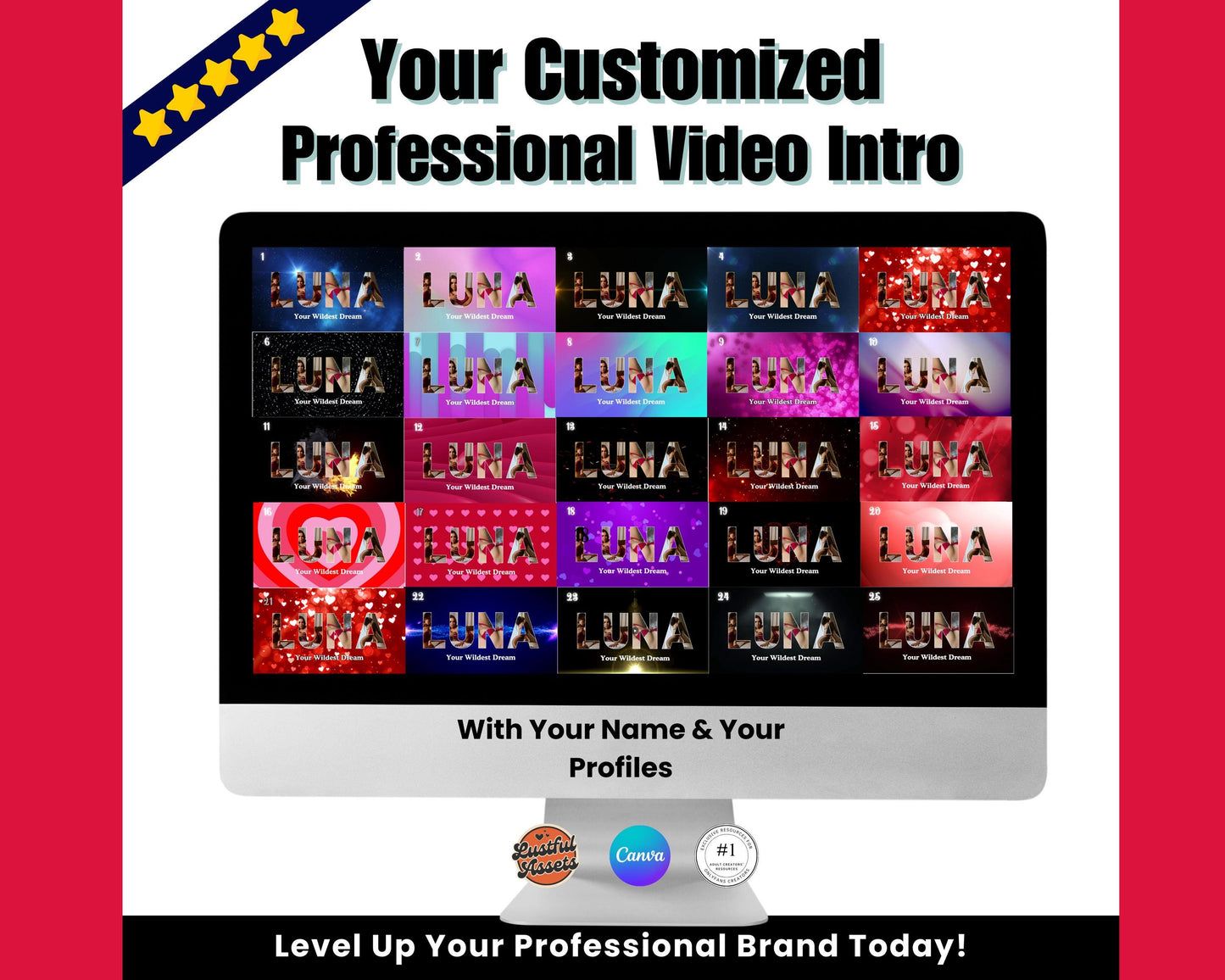 ONLYFANS Custom Intro Video | Customizable Professional Intro 3x, Social Media Branding Kit for Models, Camgirl & Fansly OF, Snapchat