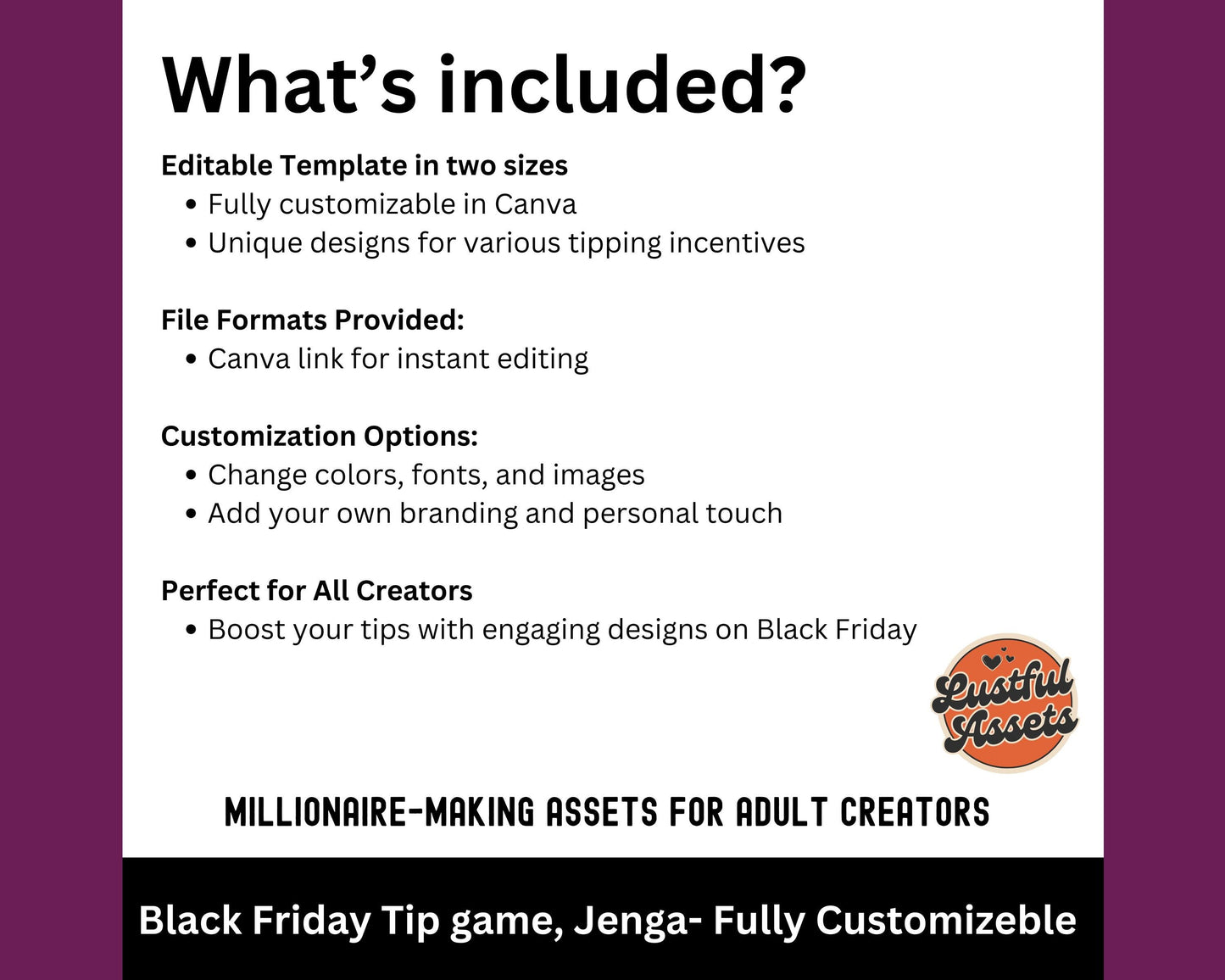 ONLYFANS Black Friday Tipping game, Treasure Hunt| Onlyfans Tip Game Idea Templates, OF, Fansly Snap, camgirls, Content creators Bundle