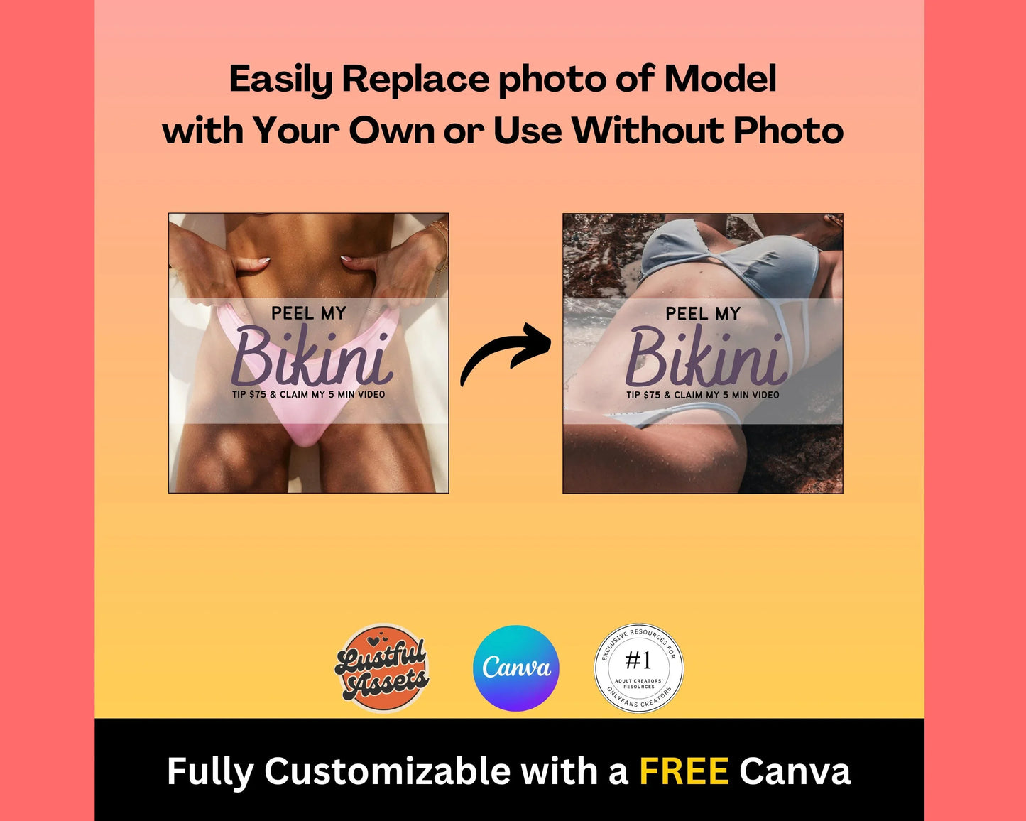ONLYFANS August Animated Tip Flyers Bundle| Onlyfans Promo, 50 Summer Themed Templates, tipping campaign Ideas, Canva, Camgirls, Fansly Snap