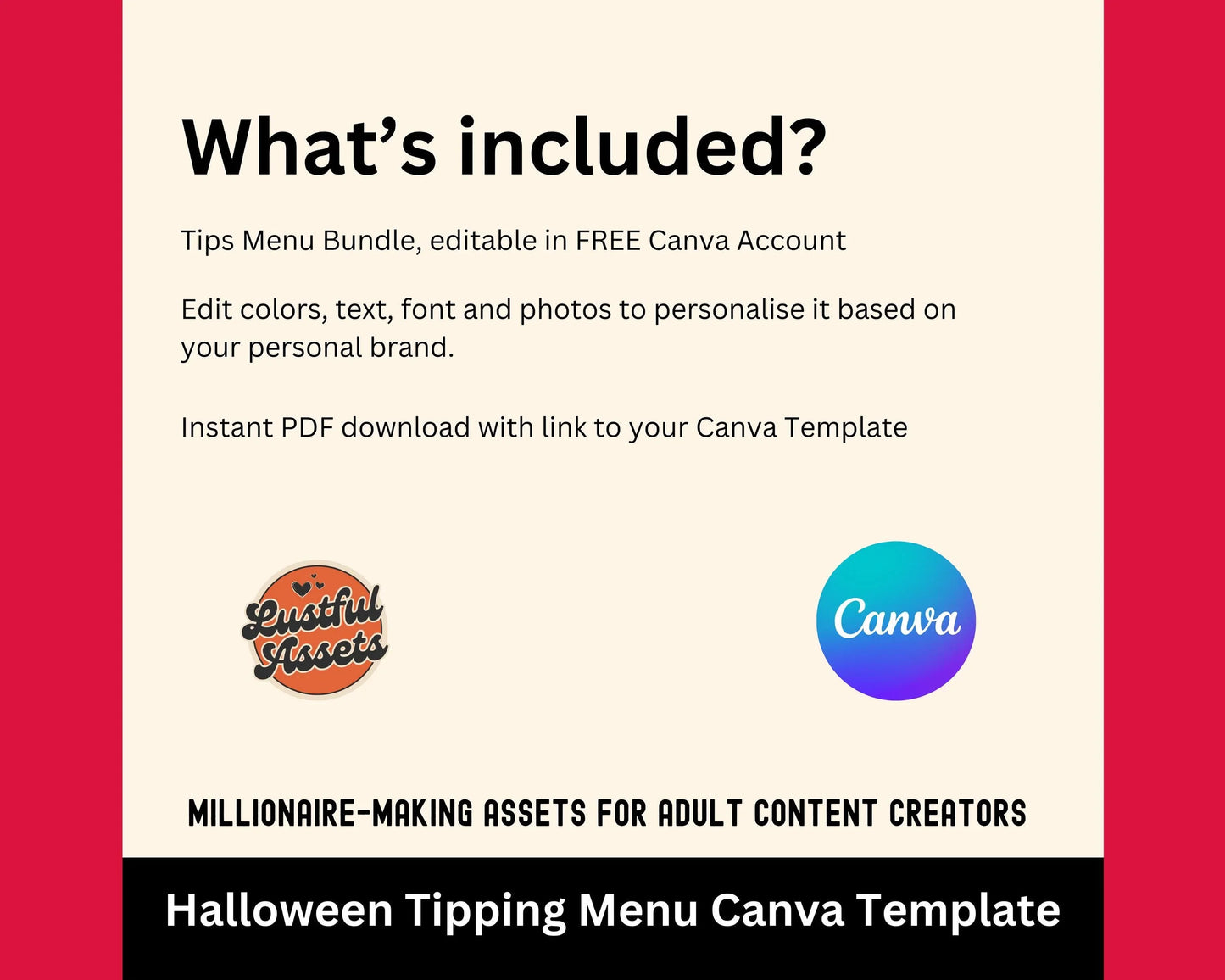 ONLYFANS Girlfriend Experience Tip Menu | OnlyFans Tip Editable Canva Tipping Template for Creators, Digital Camgirl & Fansly OF Tip Menu