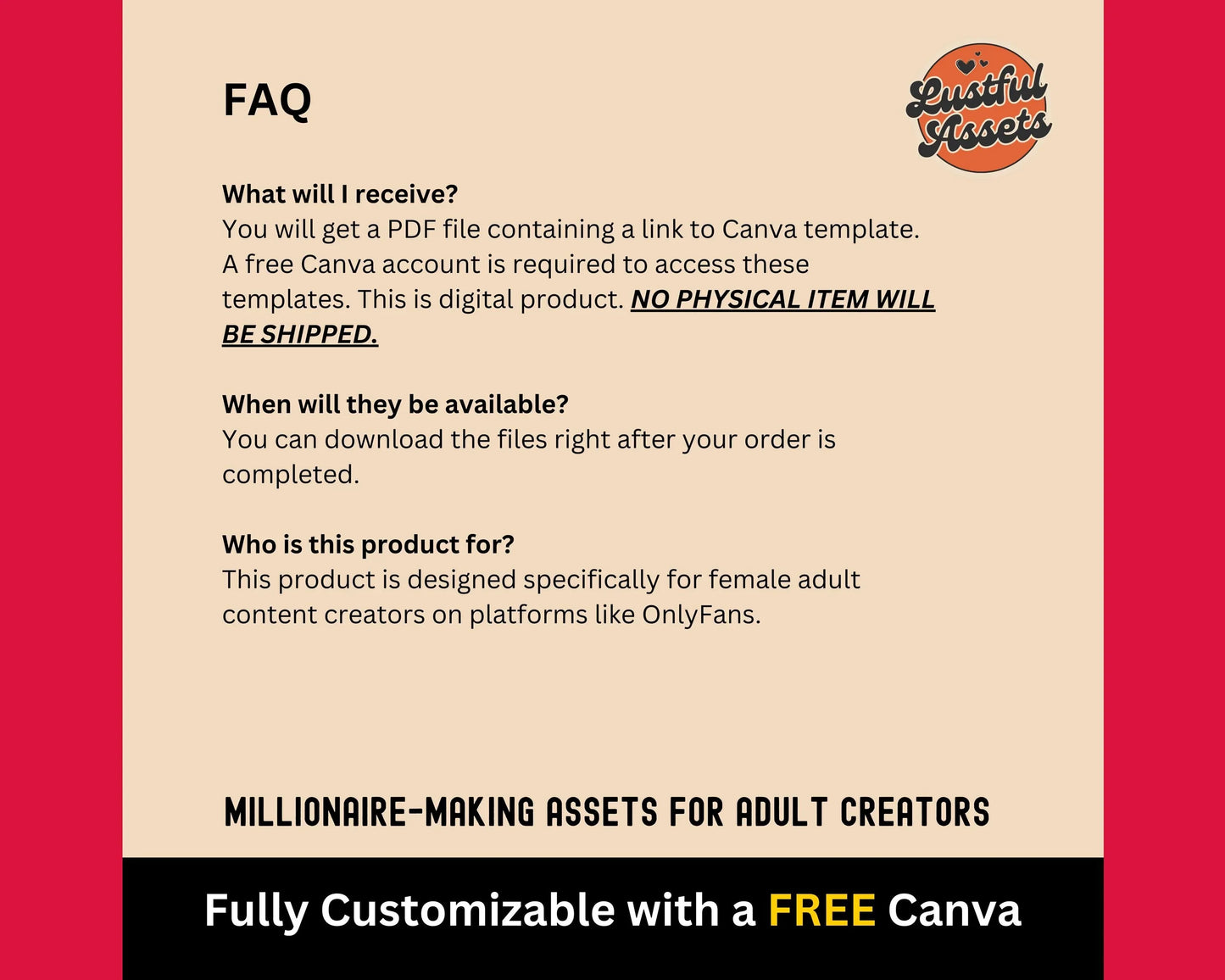 ONLYFANS Girlfriend Experience Menu | OnlyFans Tip Editable Canva Tipping Template for Creators, Digital Camgirl & Fansly OF Tip Menu