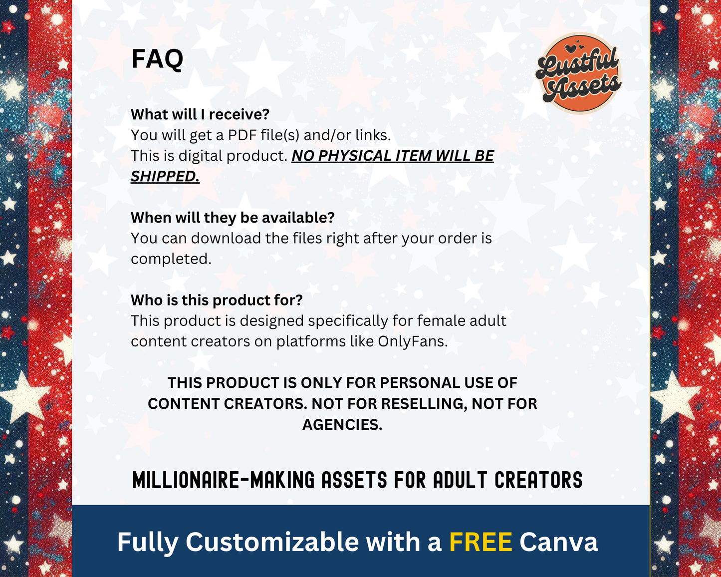 OnlyFans July 4th Tip Game Animated Flyer | Independence Day Theme Canva Template for adult content Creators, Camgirls & Fansly Snapchat