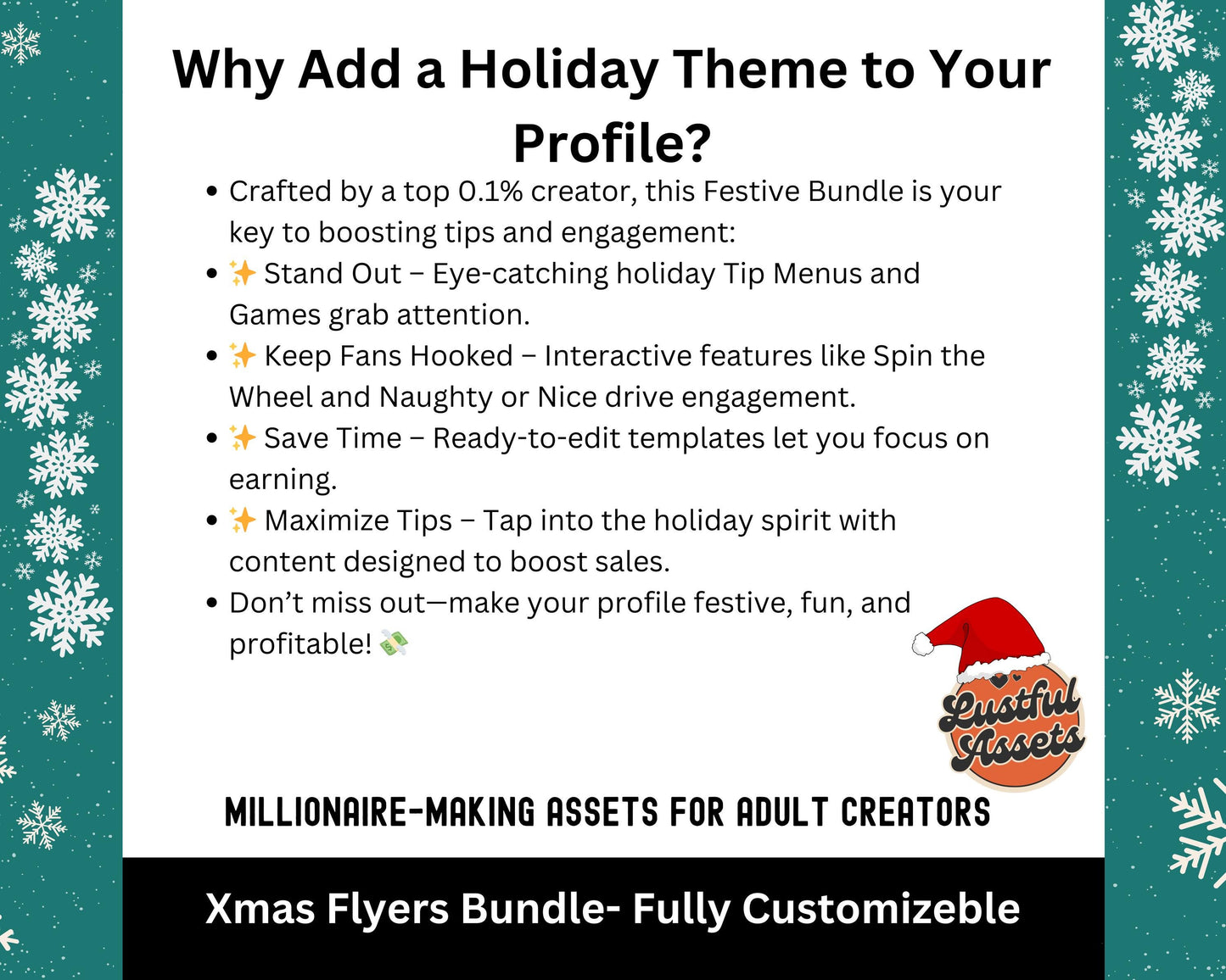 ONLYFANS Christmas Animated Flyers Bundle| December Themed Templates, Onlyfans Holiday Ideas, Christmas Tip Canva, Camgirls, OF, Fansly Snap