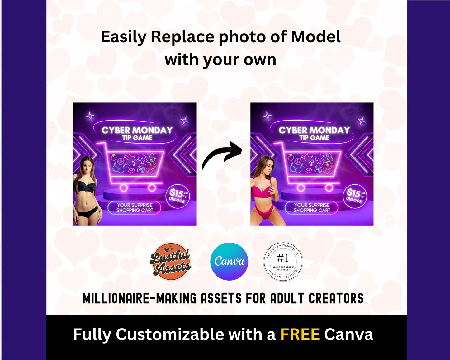 ONLYFANS Cyber Monday Tipping game Bundle| Tip Game Onlyfans Idea Canva Templates, OF, Fansly Snapchat, camgirls, creators Black Friday
