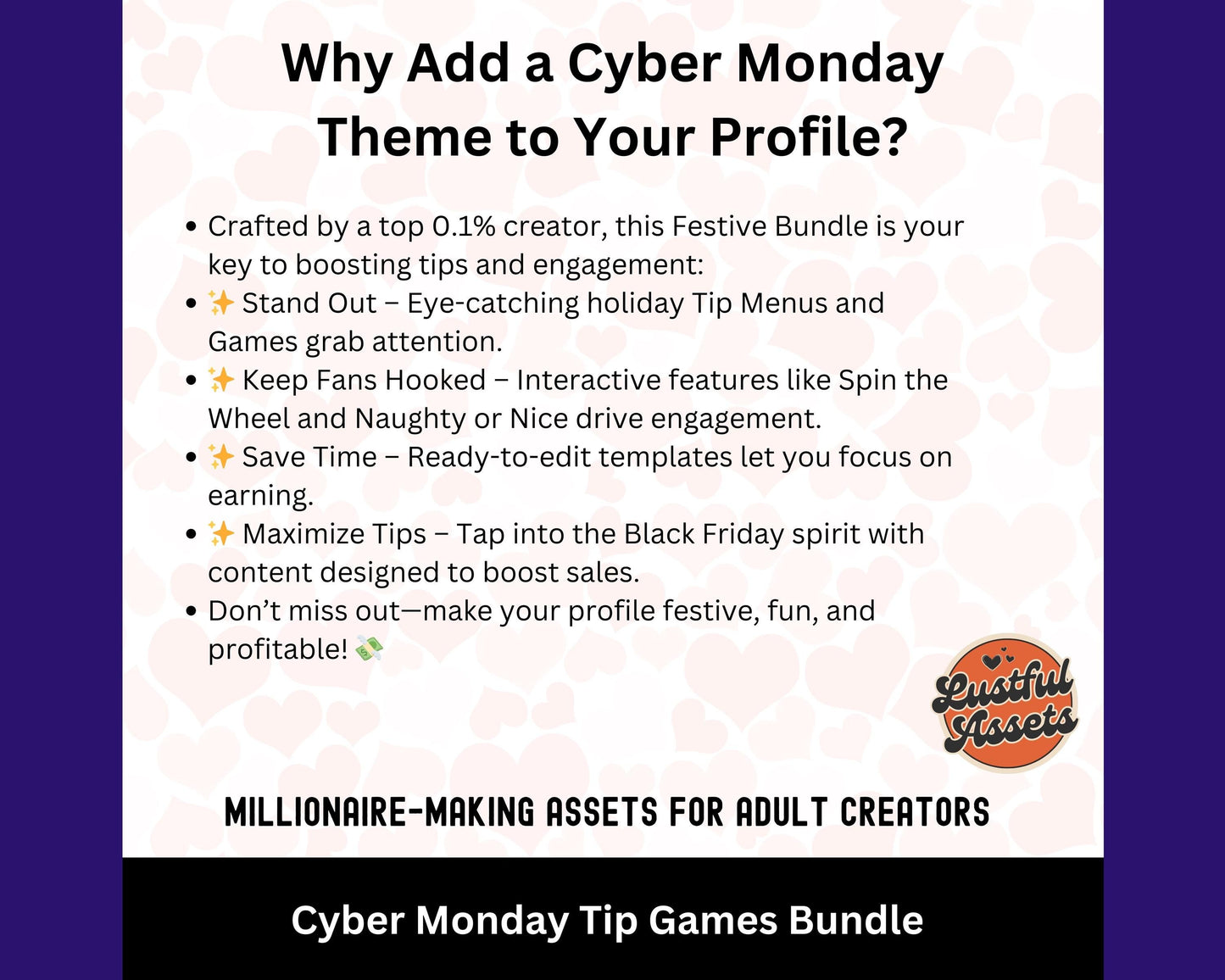 ONLYFANS Cyber Monday Tipping game Bundle| Tip Game Onlyfans Idea Canva Templates, OF, Fansly Snapchat, camgirls, creators Black Friday