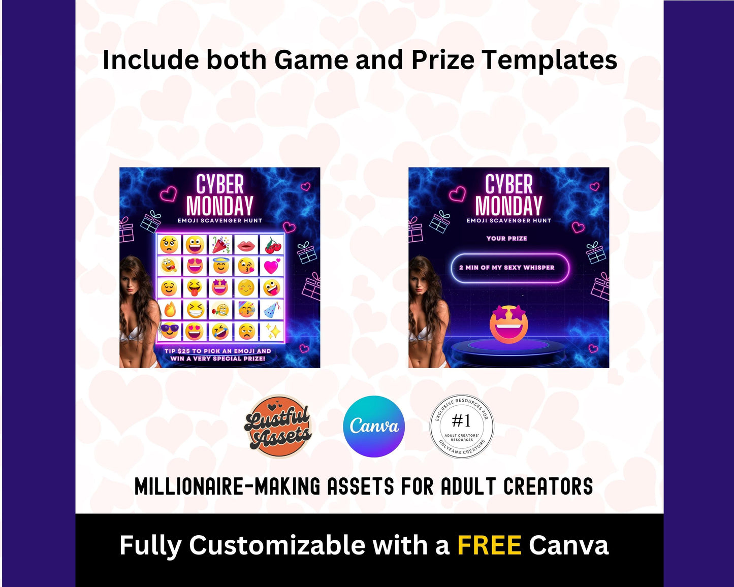 ONLYFANS Cyber Monday Tipping game Bundle| Tip Game Onlyfans Idea Canva Templates, OF, Fansly Snapchat, camgirls, creators Black Friday
