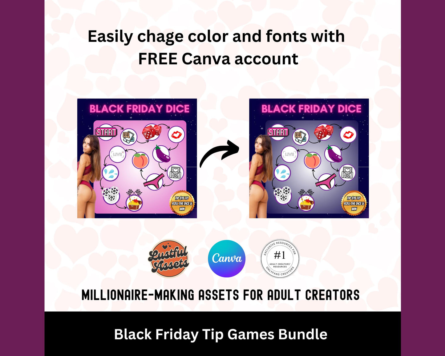 ONLYFANS Black Friday Tipping game Bundle| Onlyfans Tip Game Idea Templates, OF, Fansly Snapchat, camgirls, Content creators Bundle Theme