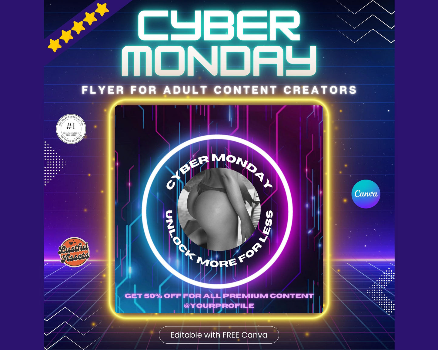 ONLYFANS Cyber Monday Flyer | Onlyfans post Ideas Templates, OF, Fansly Snapchat, camgirls, Content creators Bundle idea cyber Monday