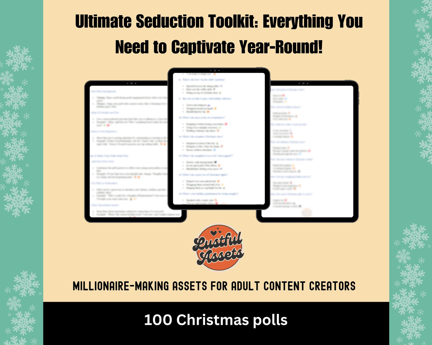 ONLYFANS Christmas polls Bundle | Onlyfans games Holiday Ideas, Christmas Script Theme, camgirls, OF Fansly Snap Template Script