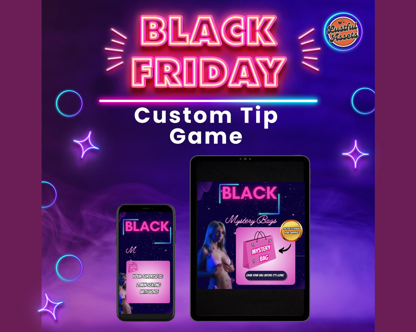 ONLYFANS Black Friday Tipping game, Mystery Bag | Onlyfans Tip Game Idea Templates, OF, Fansly Snapchat, camgirls, Content creators Bundle