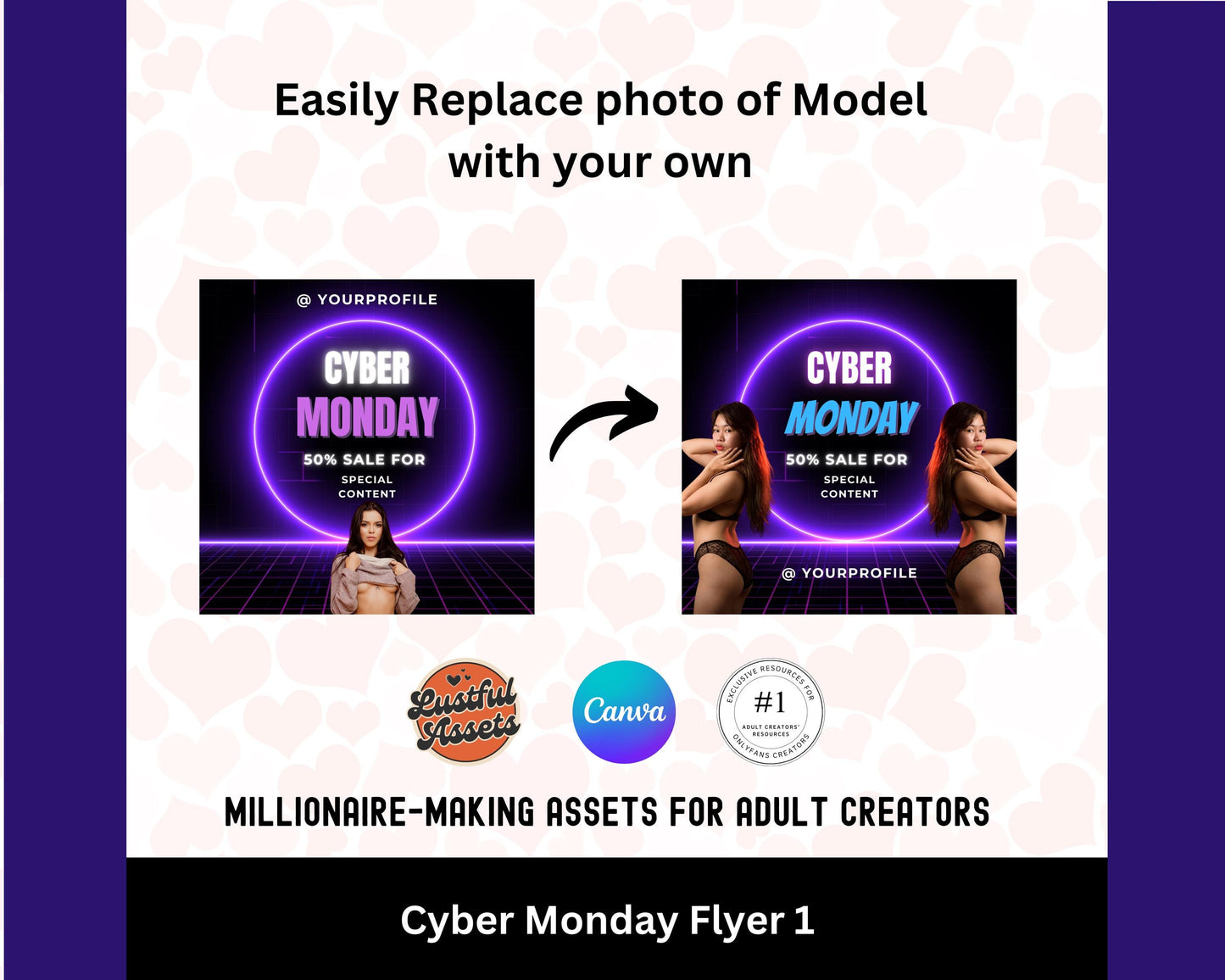 ONLYFANS Cyber Monday Flyer| Onlyfans post Idea Templates, OF, Fansly Snapchat, camgirls, Content creators Bundle idea cyber Monday