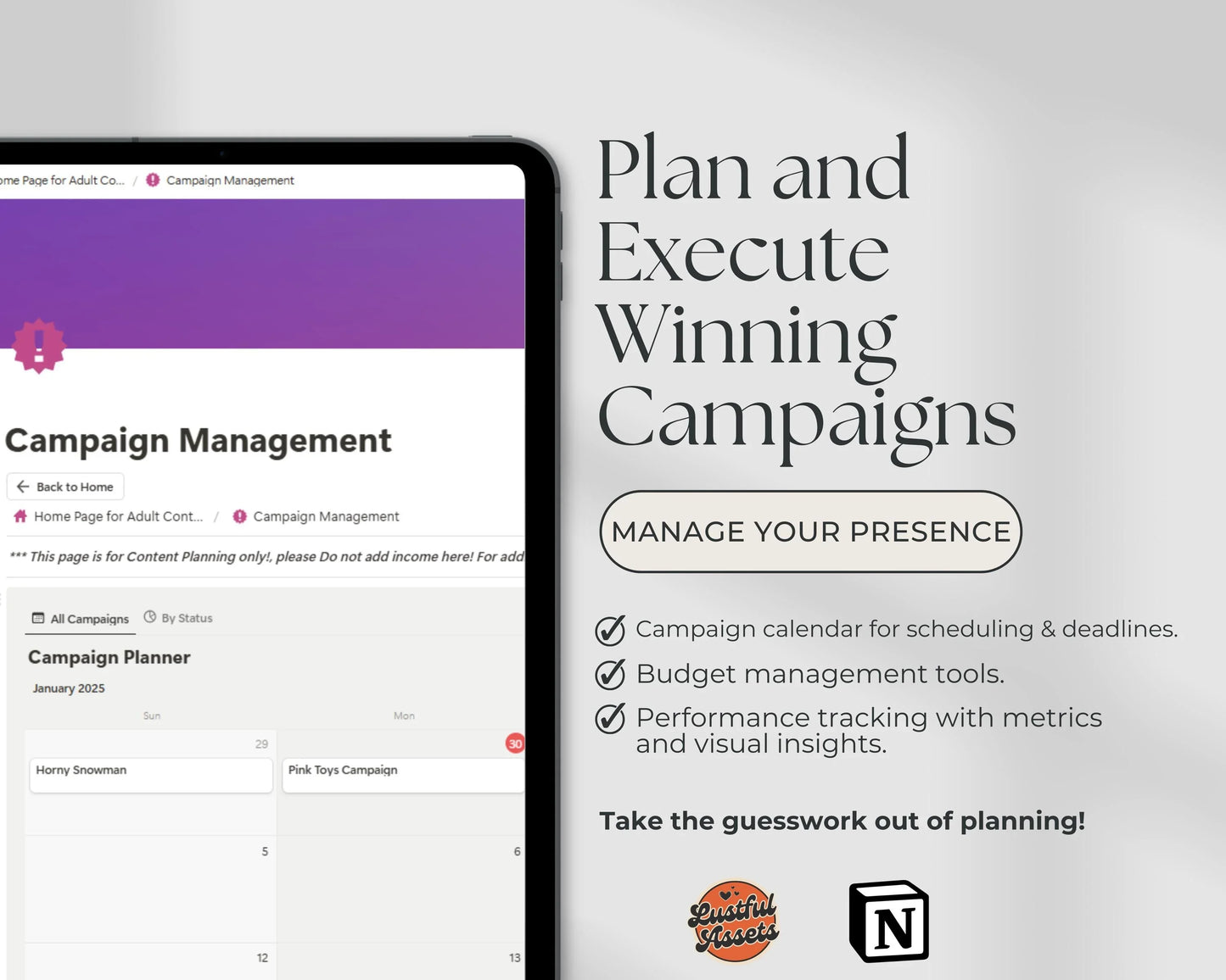 ONLYFANS Content Planner Notion Ultimate Tracker| Tip, Idea, Income Tracker Planner for content creators, Camgirls, Fansly, Snapchat
