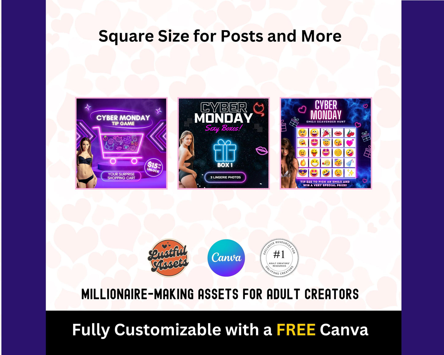 ONLYFANS Cyber Monday Tipping game Bundle| Tip Game Onlyfans Idea Canva Templates, OF, Fansly Snapchat, camgirls, creators Black Friday