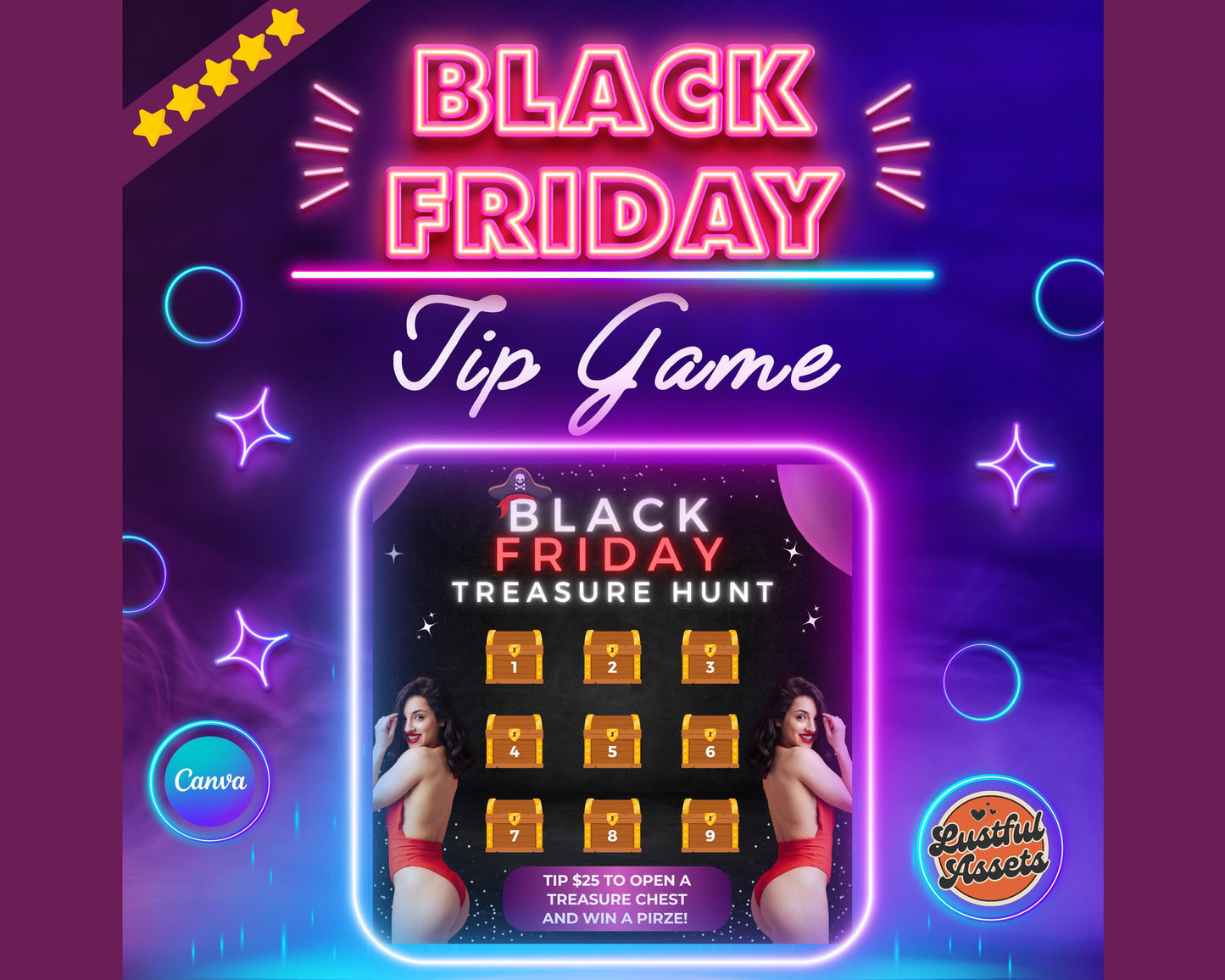 ONLYFANS Black Friday Tipping game, Treasure Hunt| Onlyfans Tip Game Idea Templates, OF, Fansly Snap, camgirls, Content creators Bundle