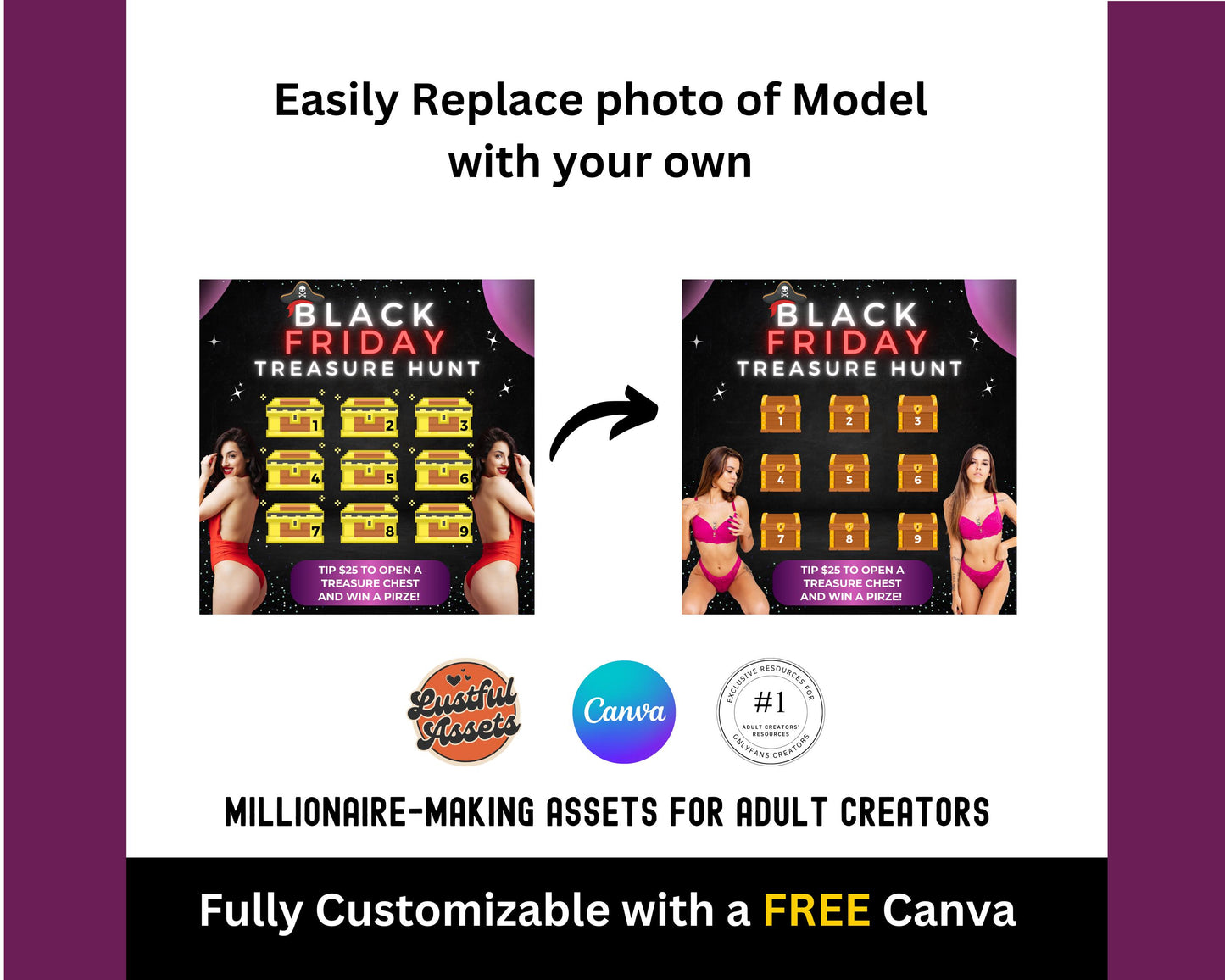 ONLYFANS Black Friday Tipping game, Treasure Hunt| Onlyfans Tip Game Idea Templates, OF, Fansly Snap, camgirls, Content creators Bundle