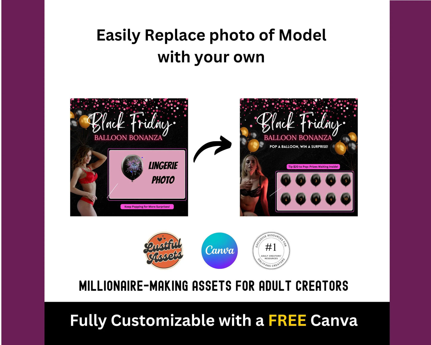 ONLYFANS Black Friday Tipping game, Balloon Pop | Onlyfans Tip Game Idea Templates, OF, Fansly Snap, camgirls, Content creators Bundle